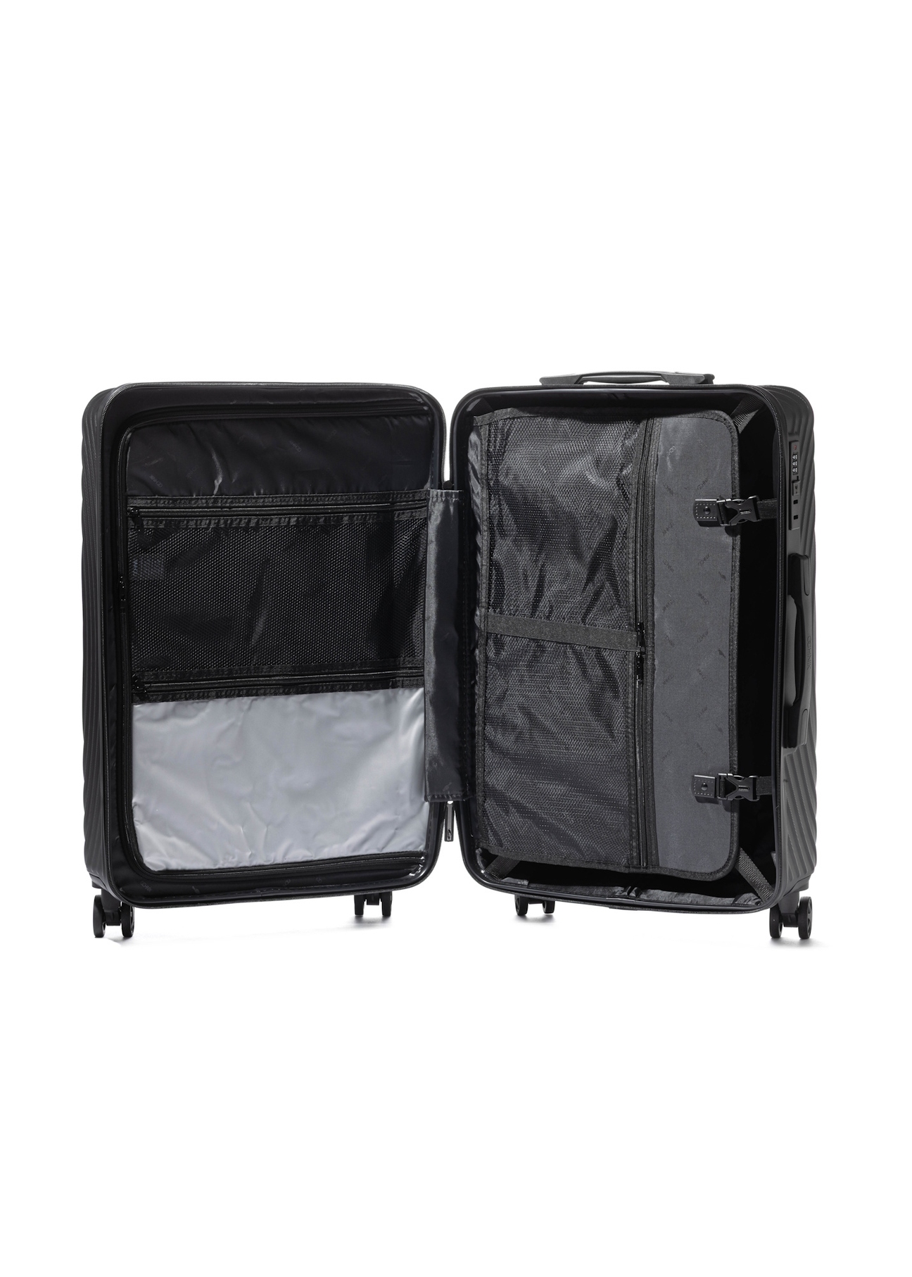 Set of wheeled suitcases (19"/24"/28") WALAB-0088-99(W26), interior view on a white background.