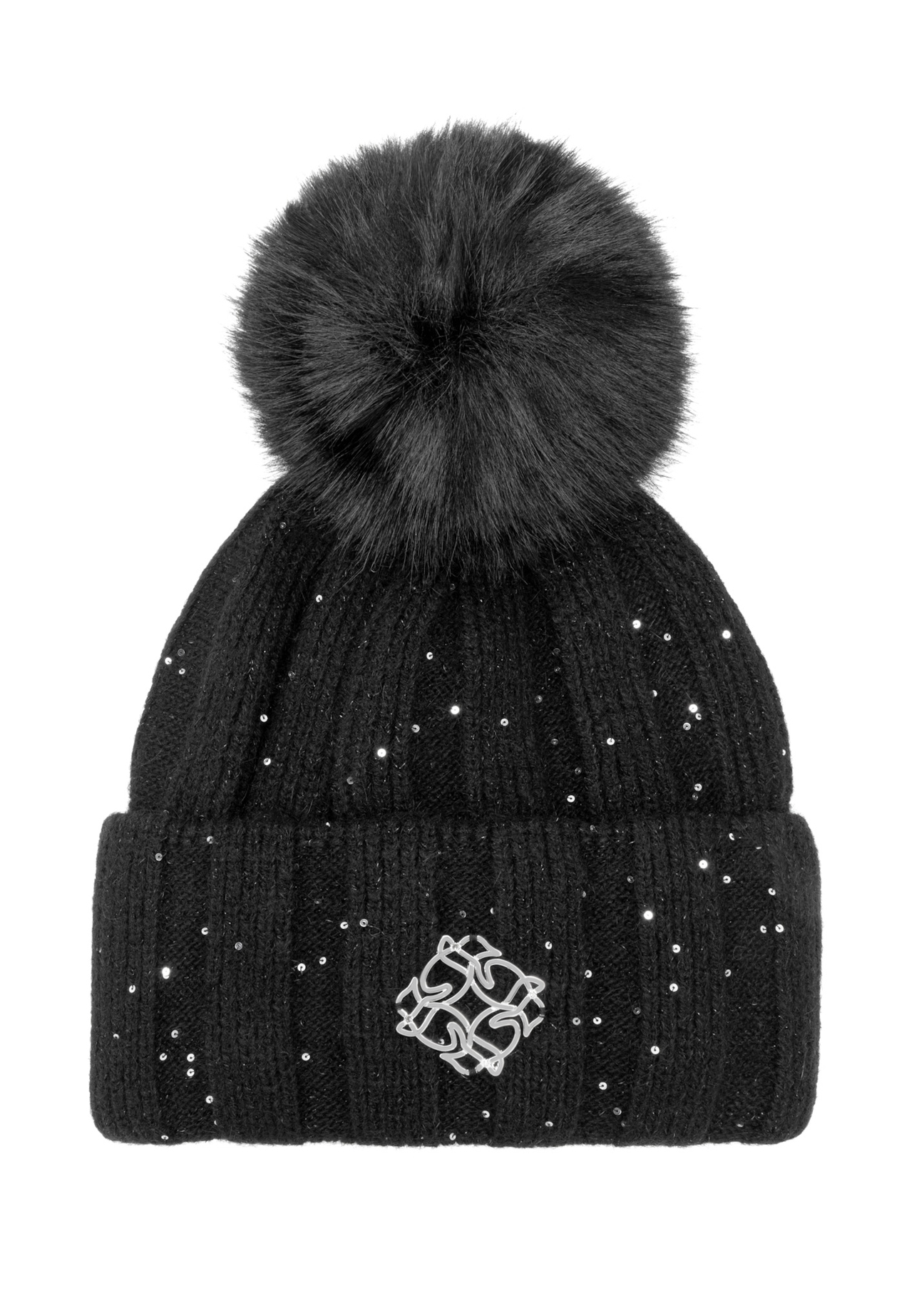 Black women's nylon cap CZADT-0215-99(Z25), front product view on white background.