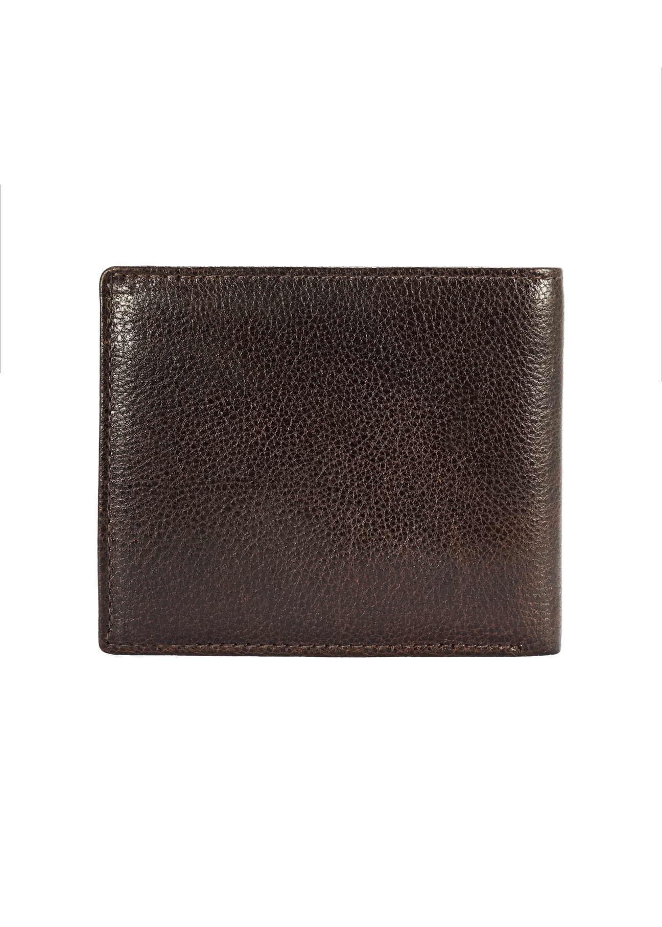 Brown men's leather wallet PORMS-0654-89(W25) - product view from the back on white background.