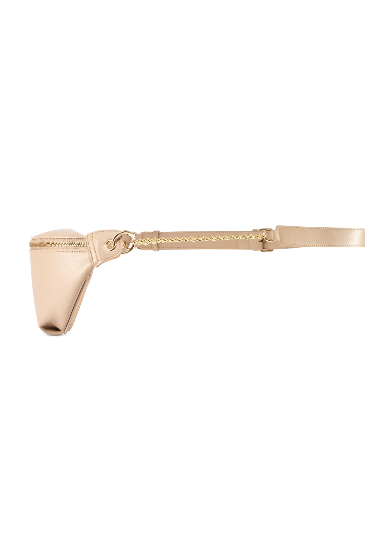 Beige women's compact waist bag TOREC-0788C-81(Z25), product view from the side on a white background.