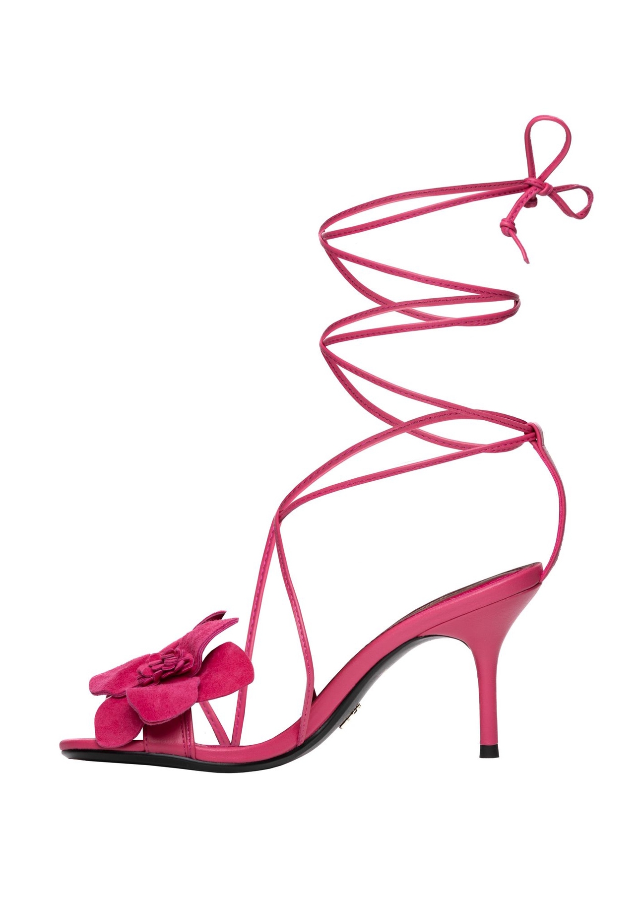 Fuchsia high heel sandals BUTYD-1236-5E(W26) - side view of the product, on a white background.