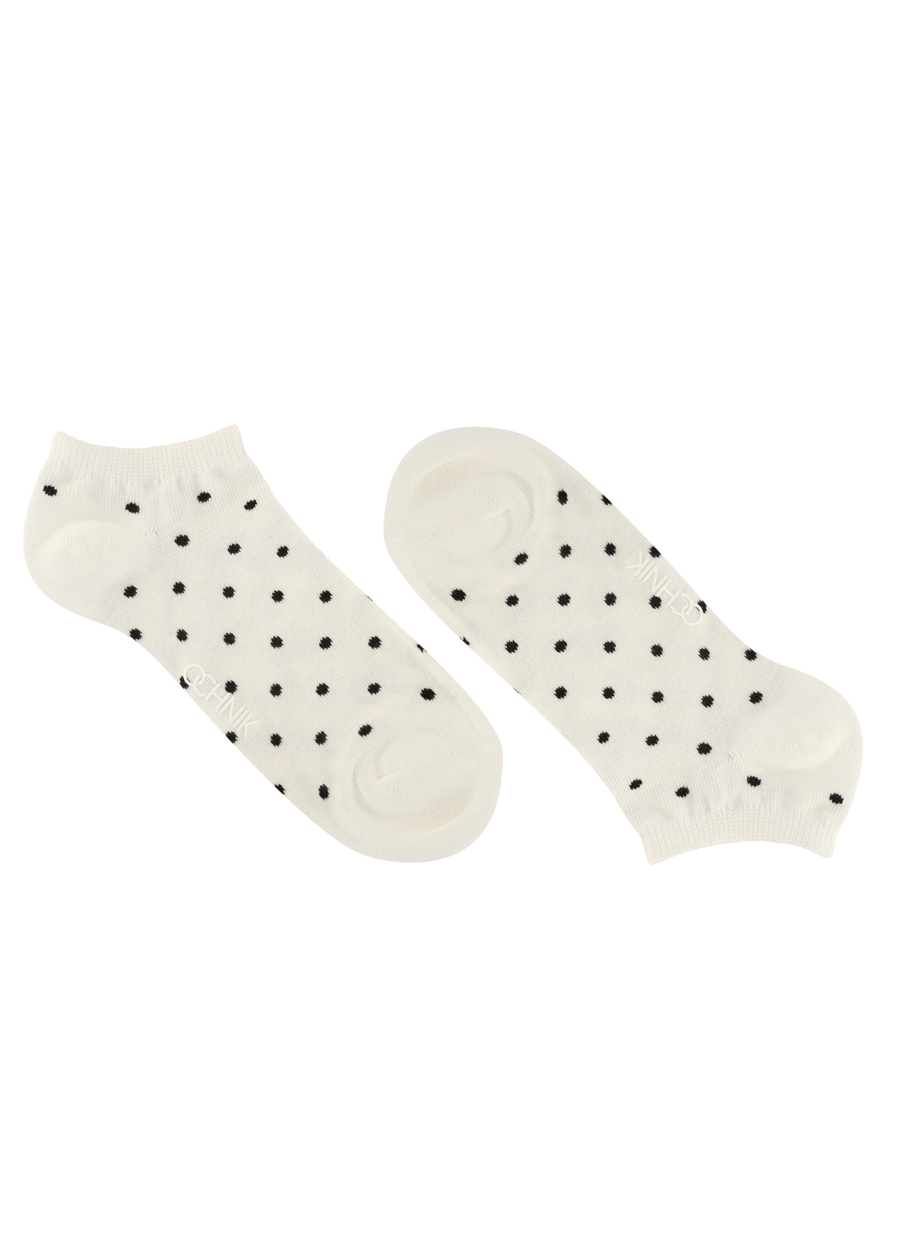 Women's polka dot socks SKADT-0077-0P(W26), side product view on white background.