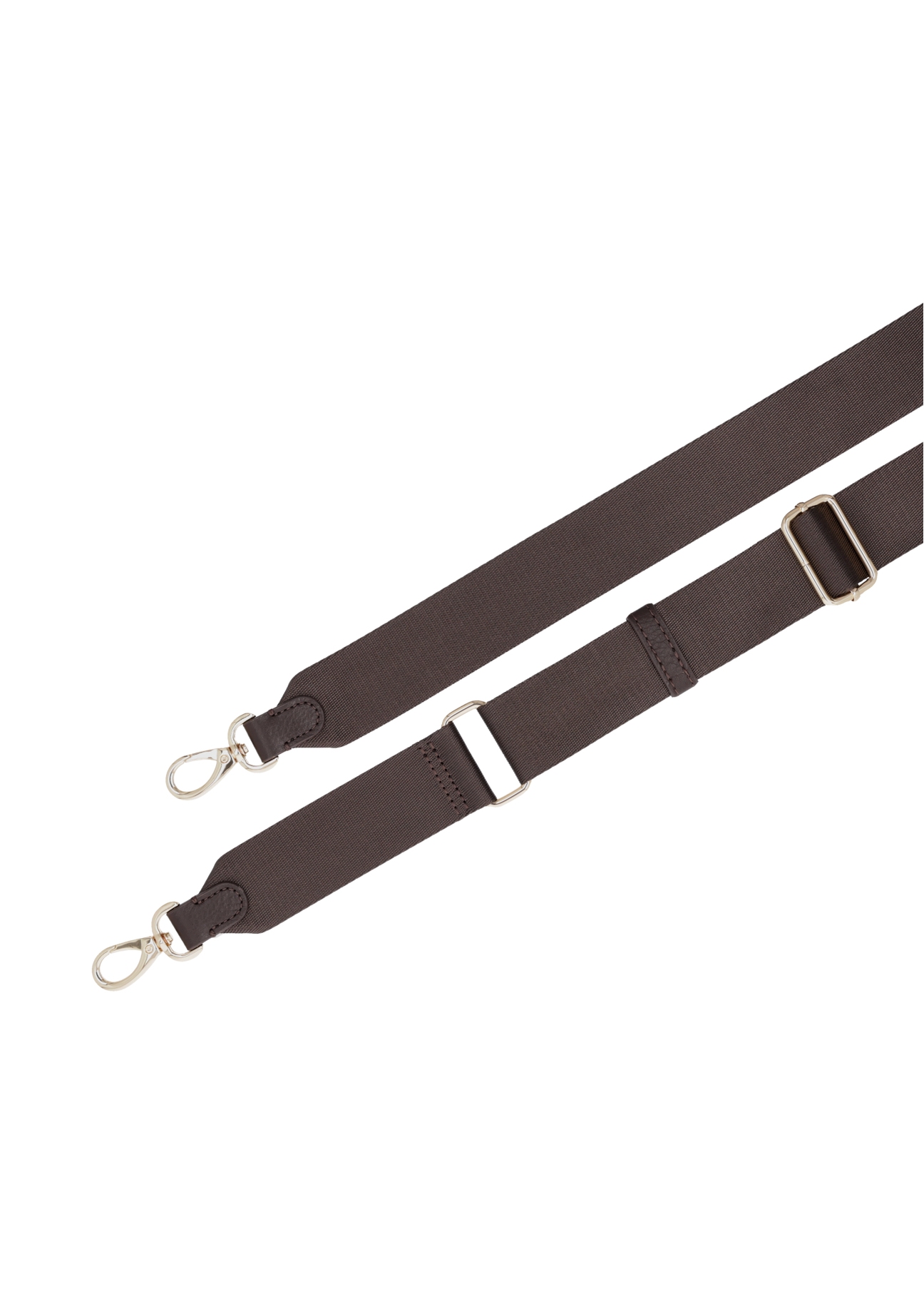Leather dark brown women's shoulder bag TORES-1347-1I(Z26), view of the detachable strap of the product on a white background.