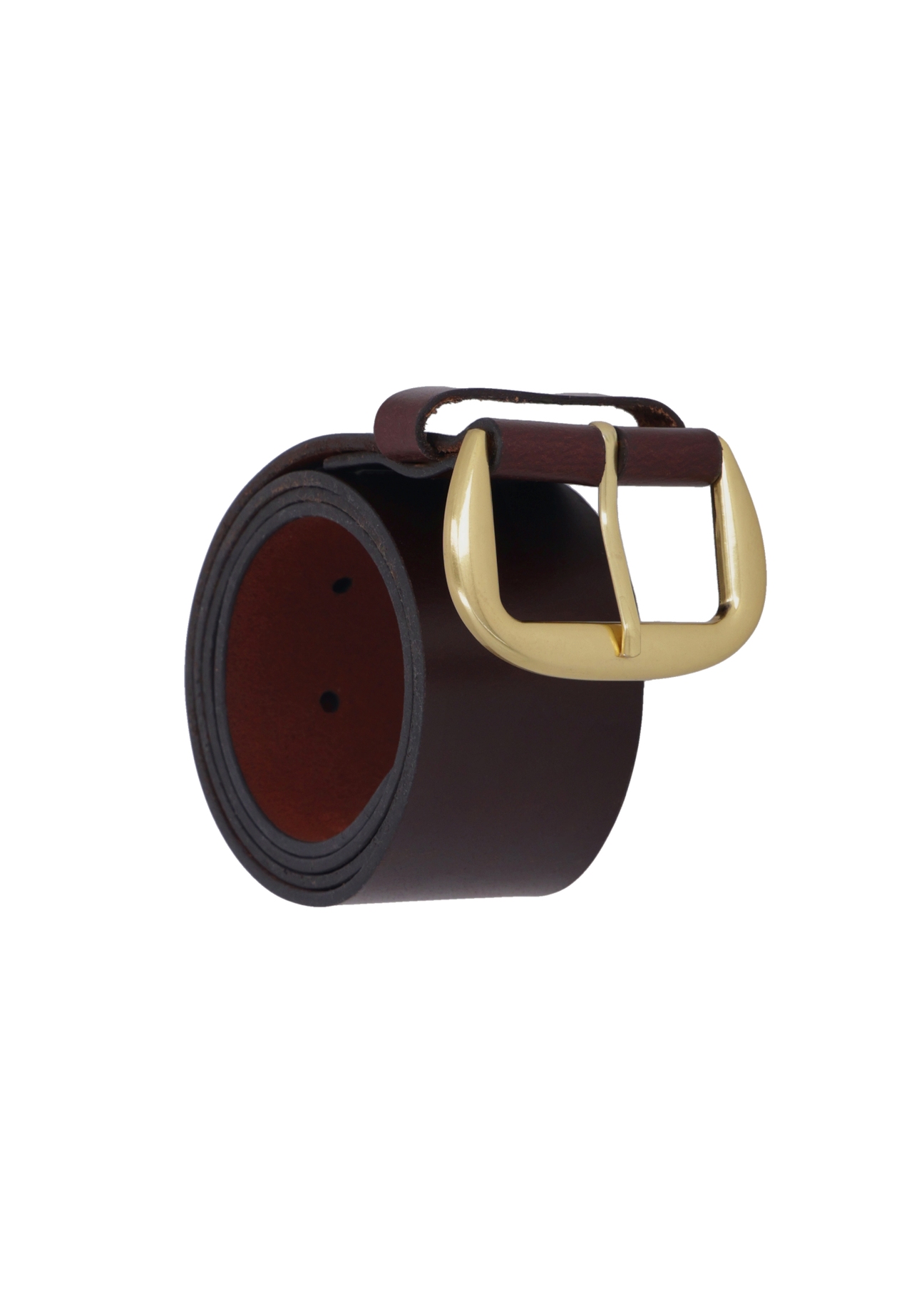 Brown wide leather women's belt PASDS-0349-1I(Z26), diagonal product view on white background.