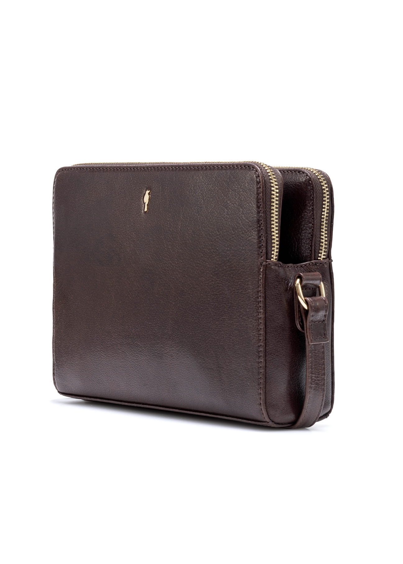 Brown leather women's handbag TORES-1141-89(Z25), diagonal product view on a white background.