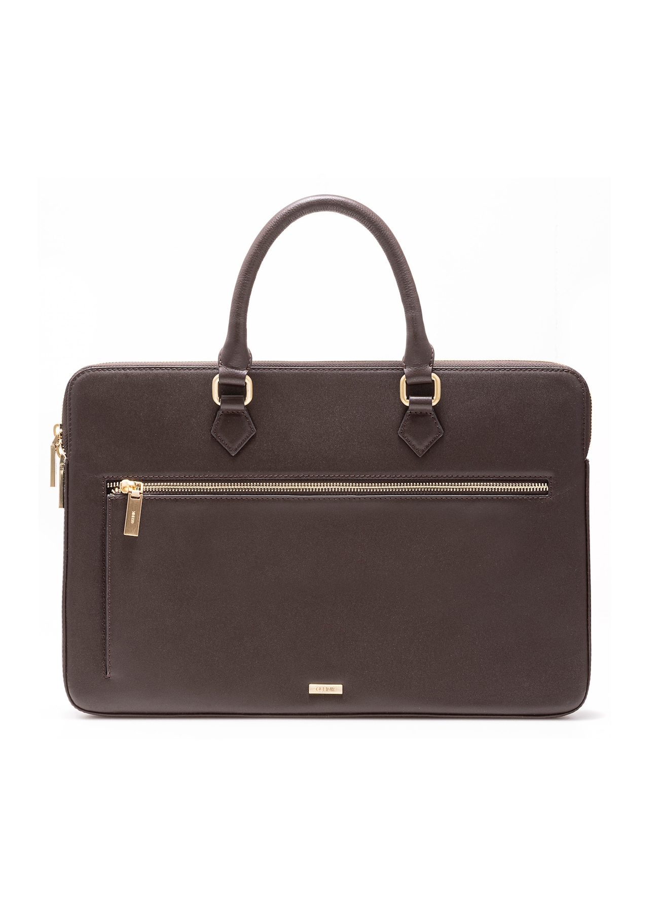 Chocolate-colored women's briefcase TORES-1202-89(Z25), front product view on white background.