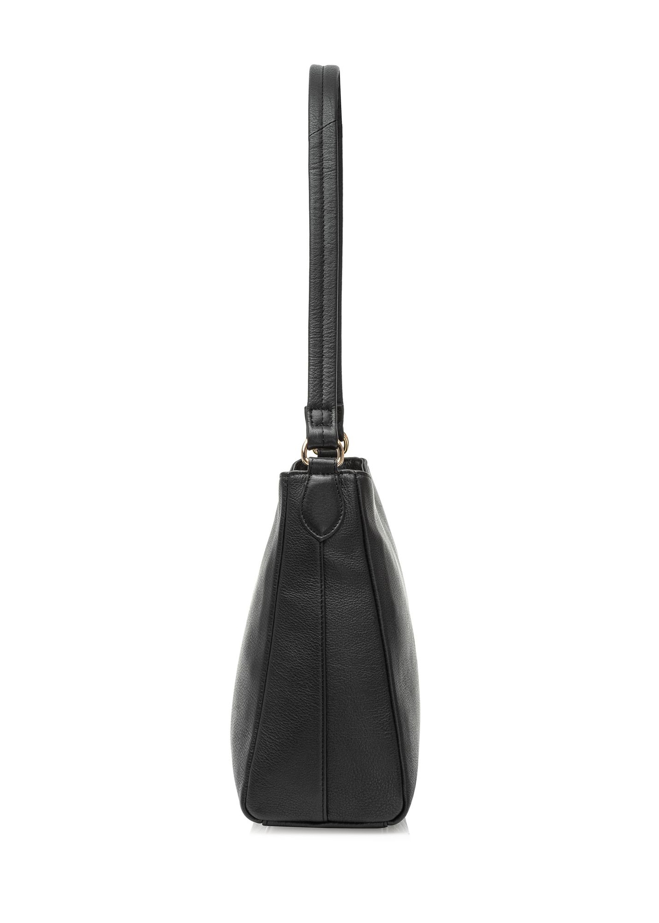Black leather handbag TORES-0975F-99(Z26) - side view of the product, on a white background.