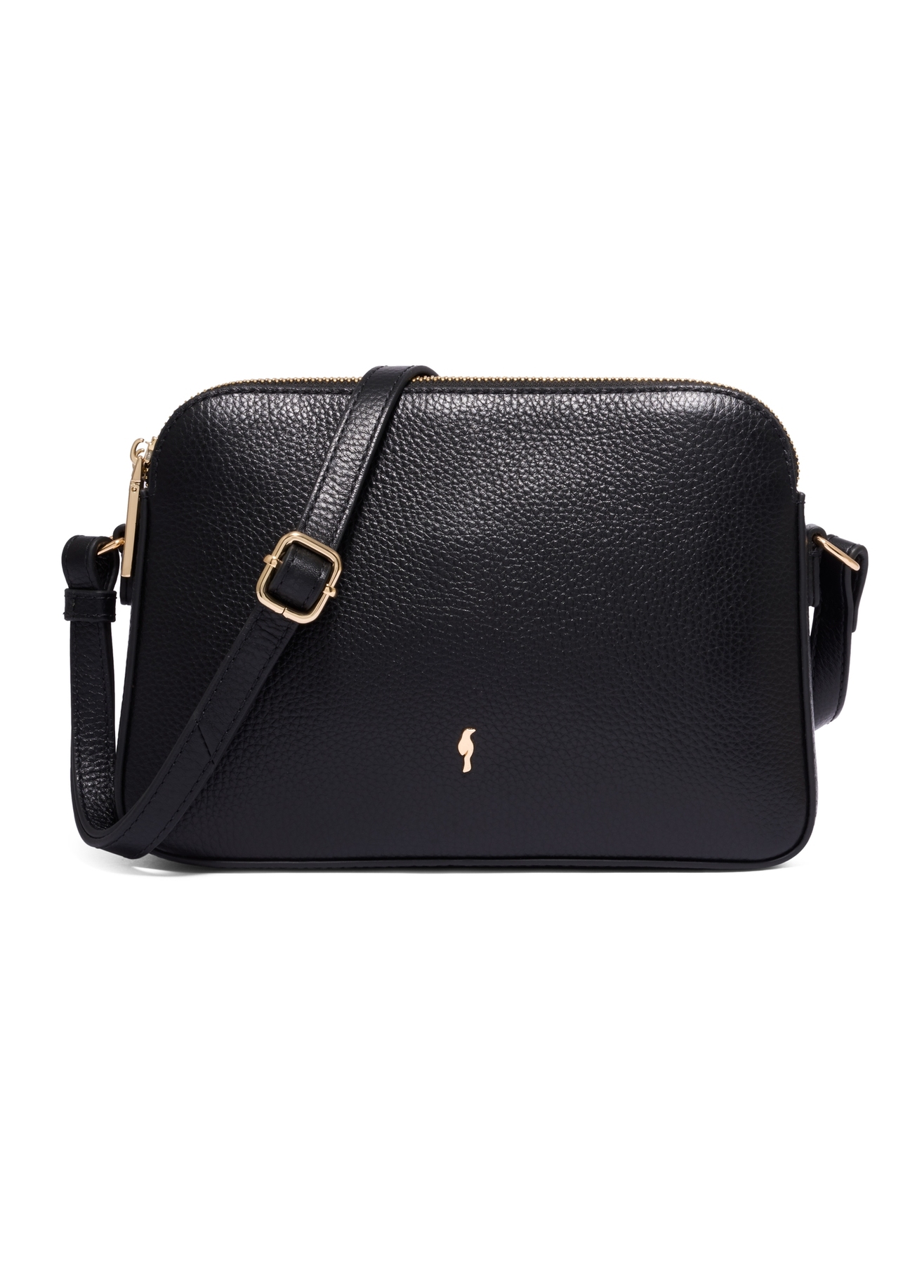 Black small leather women's handbag TORES-1353-9I(Z26), front product view on white background.