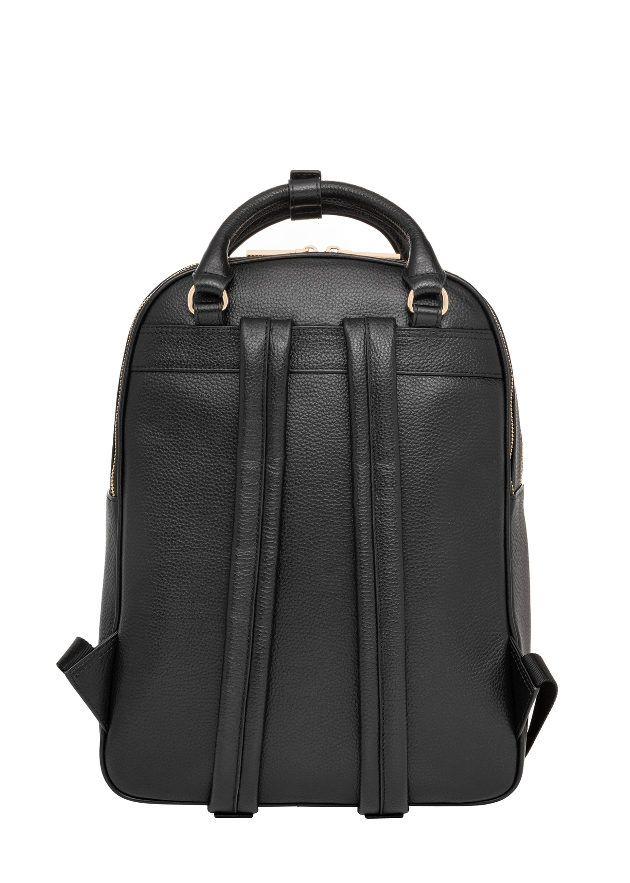 Black leather women's backpack TORES-1339-9I(Z26), product view from the back on a white background.