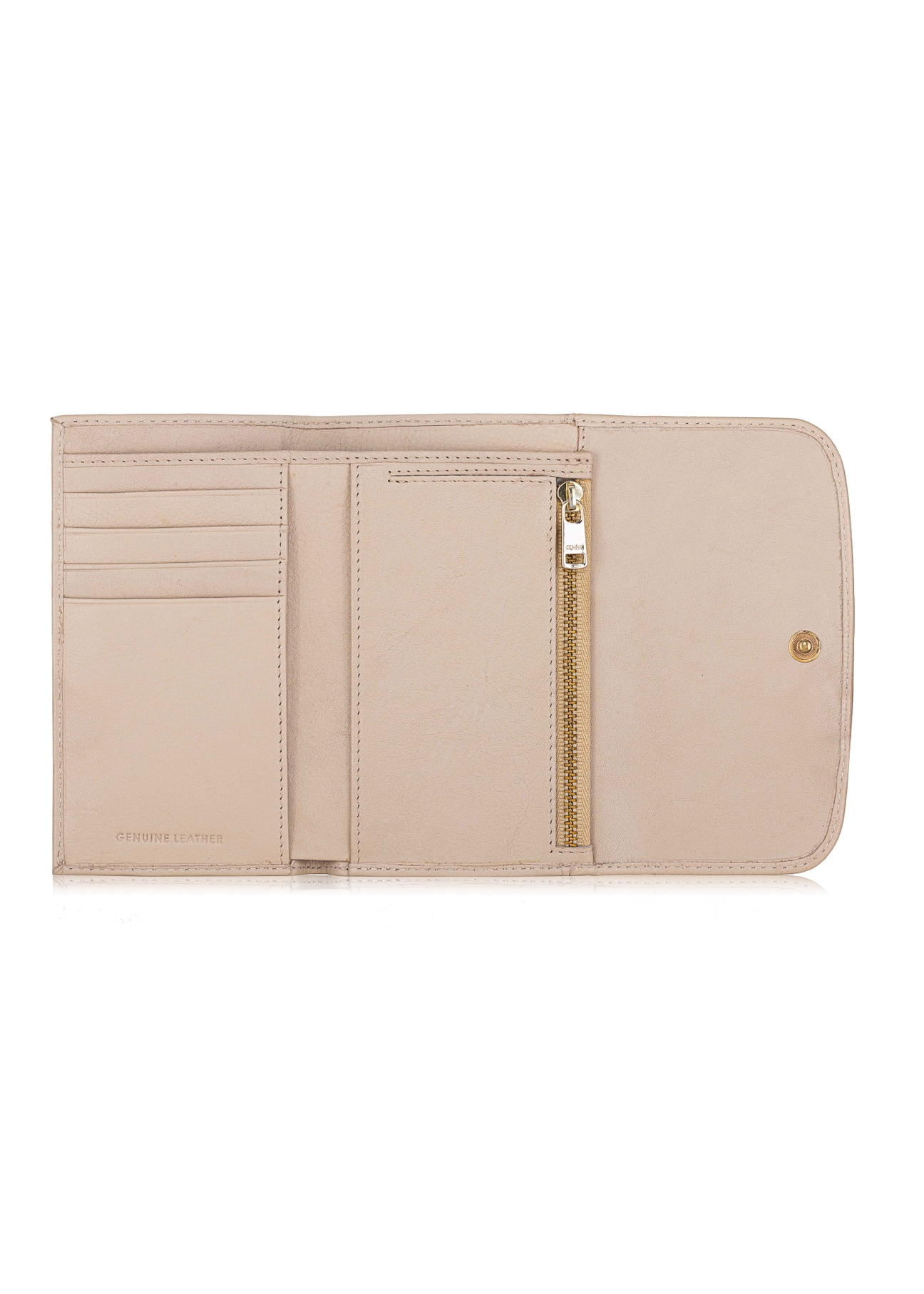 Women's cream leather wallet PORES-0848A-81(W23)-05
