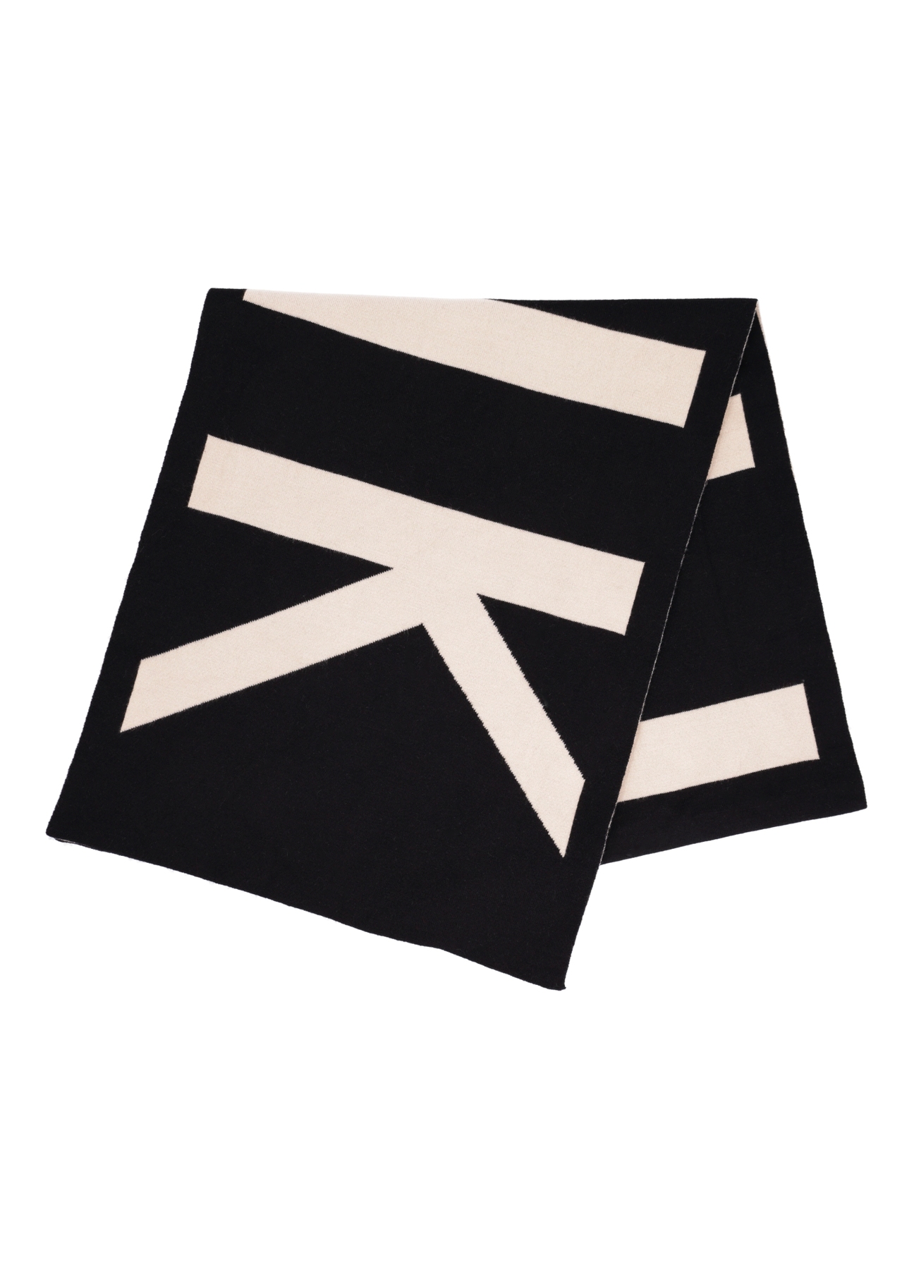 Black women's winter scarf SZADT-0151A-9J(Z26), front product view on white background.