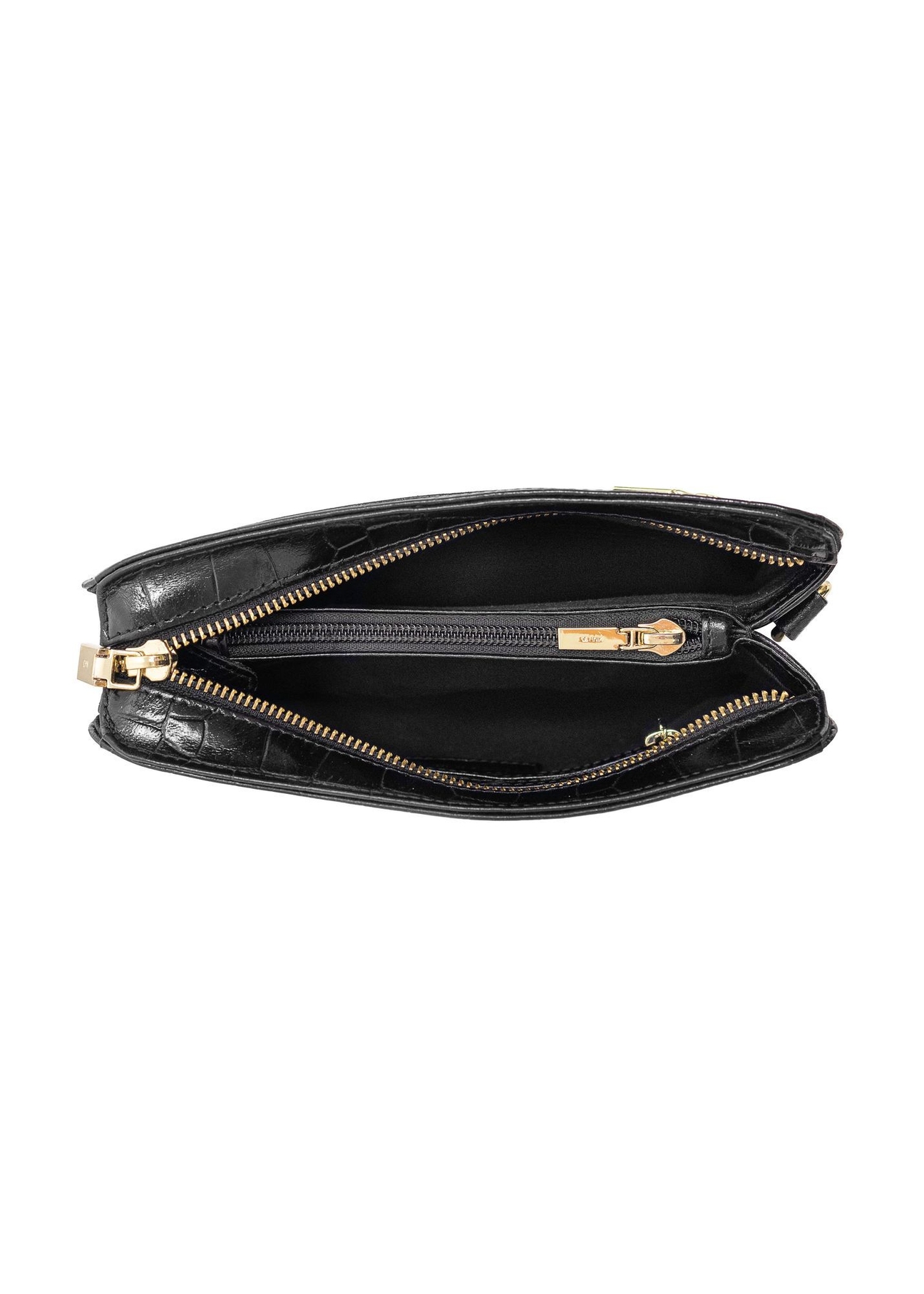 Black leather women's croco handbag TORES-0973-97(W24)-05
