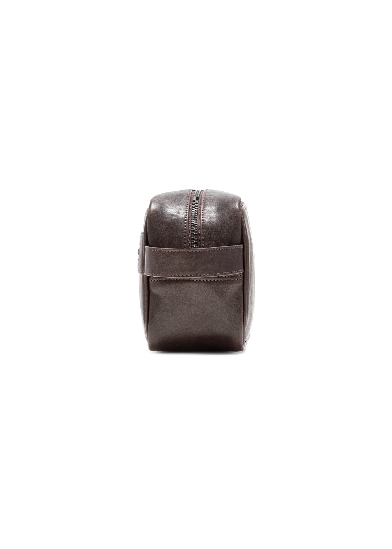 Brown men's cosmetic bag TORMS-0463-89(Z25), side view of the product on a white background.