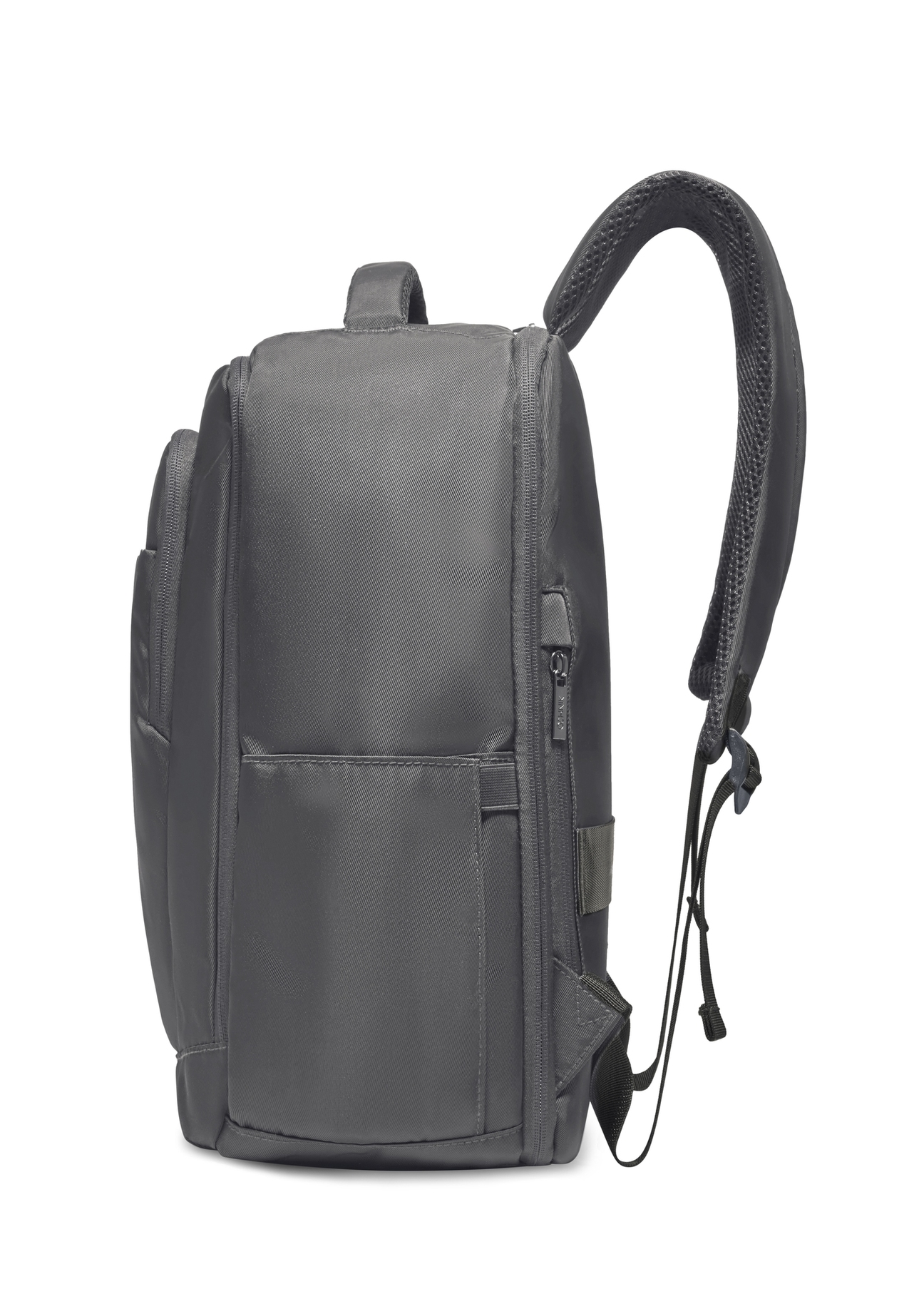Gray airplane backpack PLCMN-0014-9D(Z26). Side view on white background.