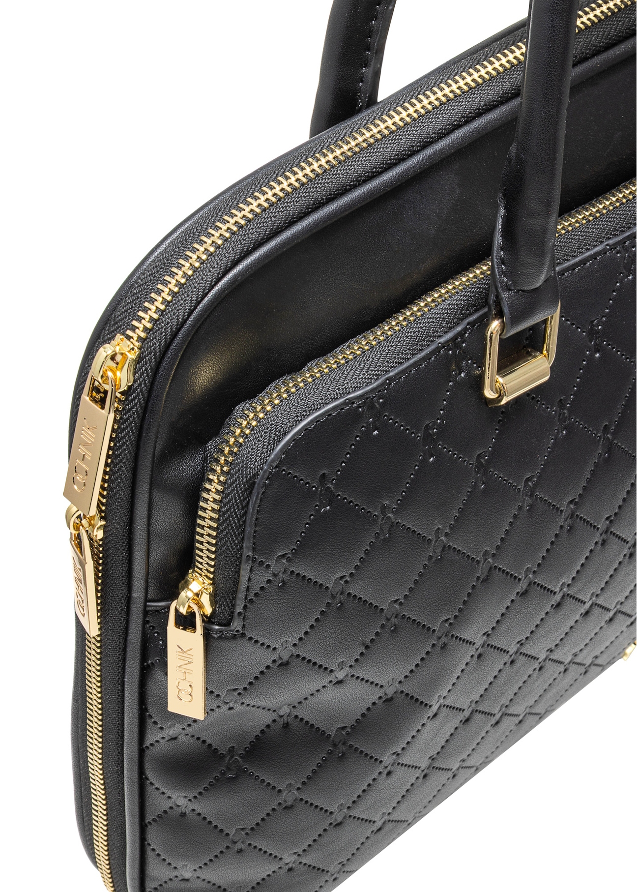 Black large women's bag TOREC-0978A-98(Z25), close-up of the product detail on a white background.