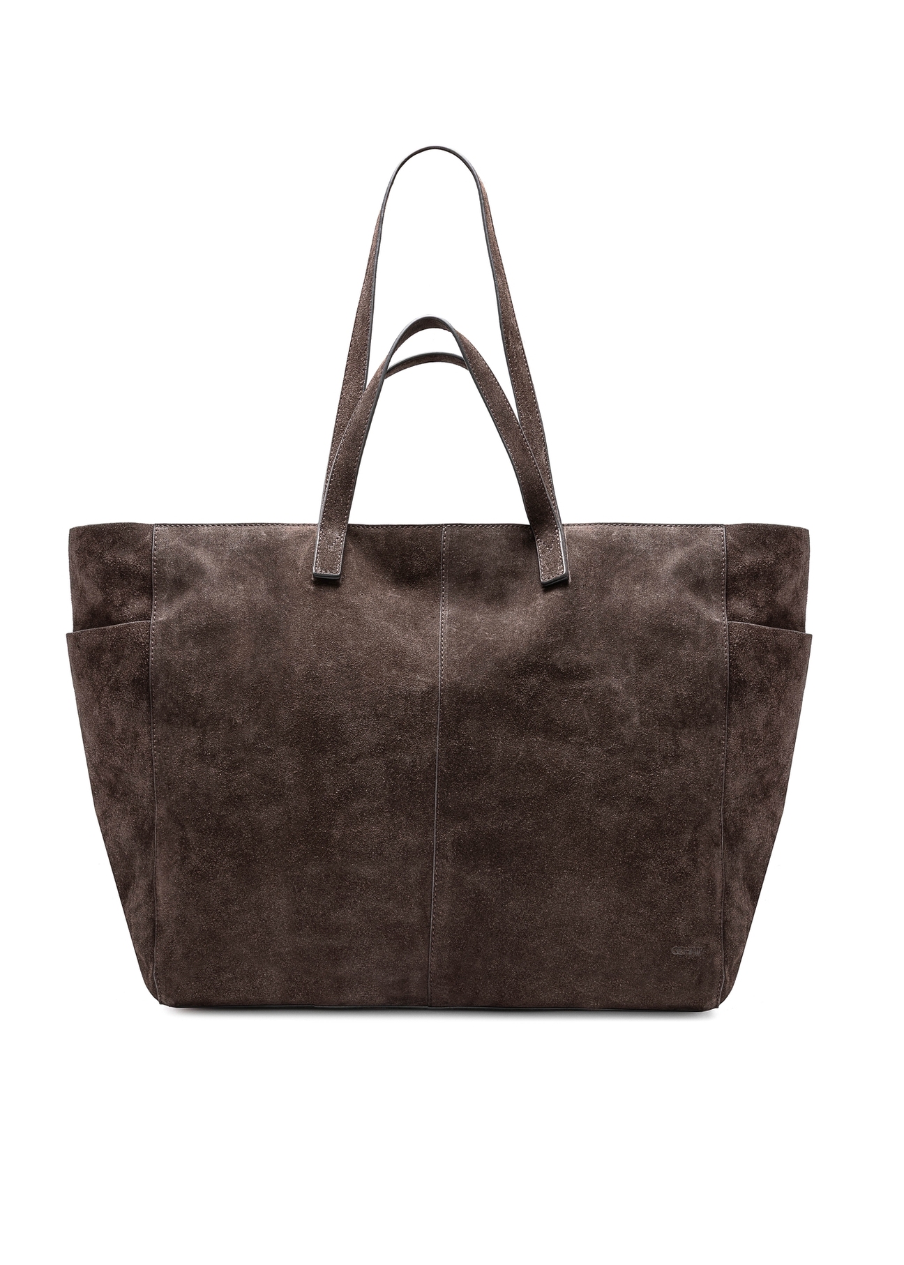 Brown suede women's bag TORES-1187-89(Z25), product view from the front on a white background.