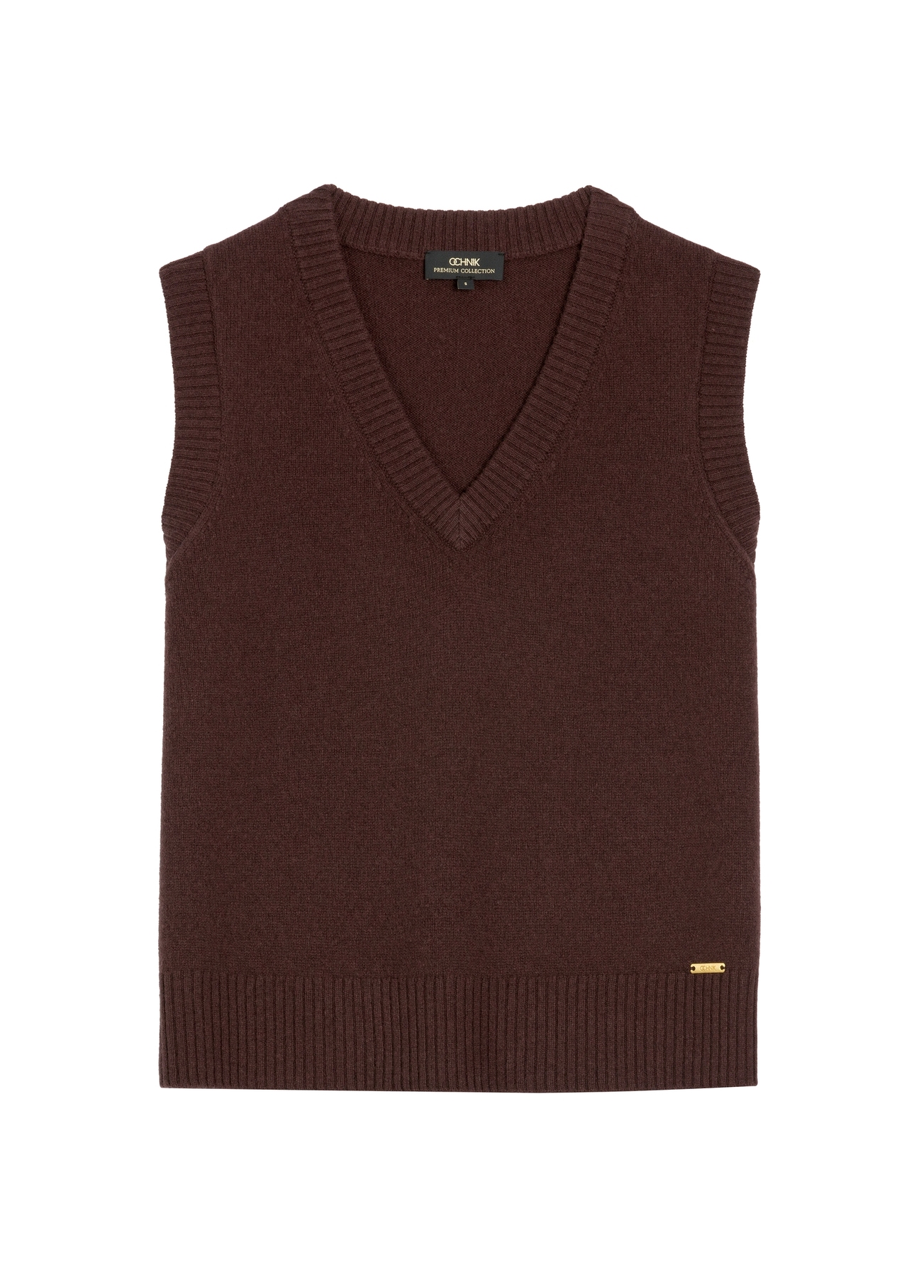 Women's woolen vest in brown color SWEDT-0253-1I(Z26)