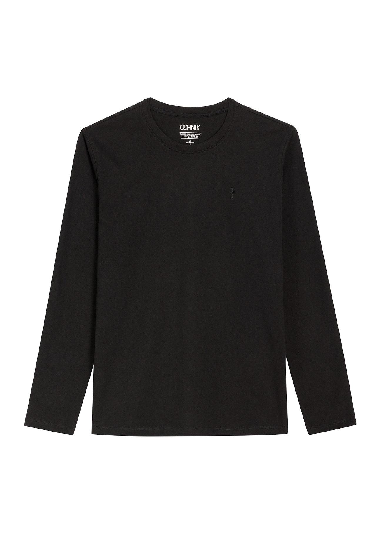 Men's black cotton longsleeve LSLMT-0013-99(Z26) - front product view, on a white background.