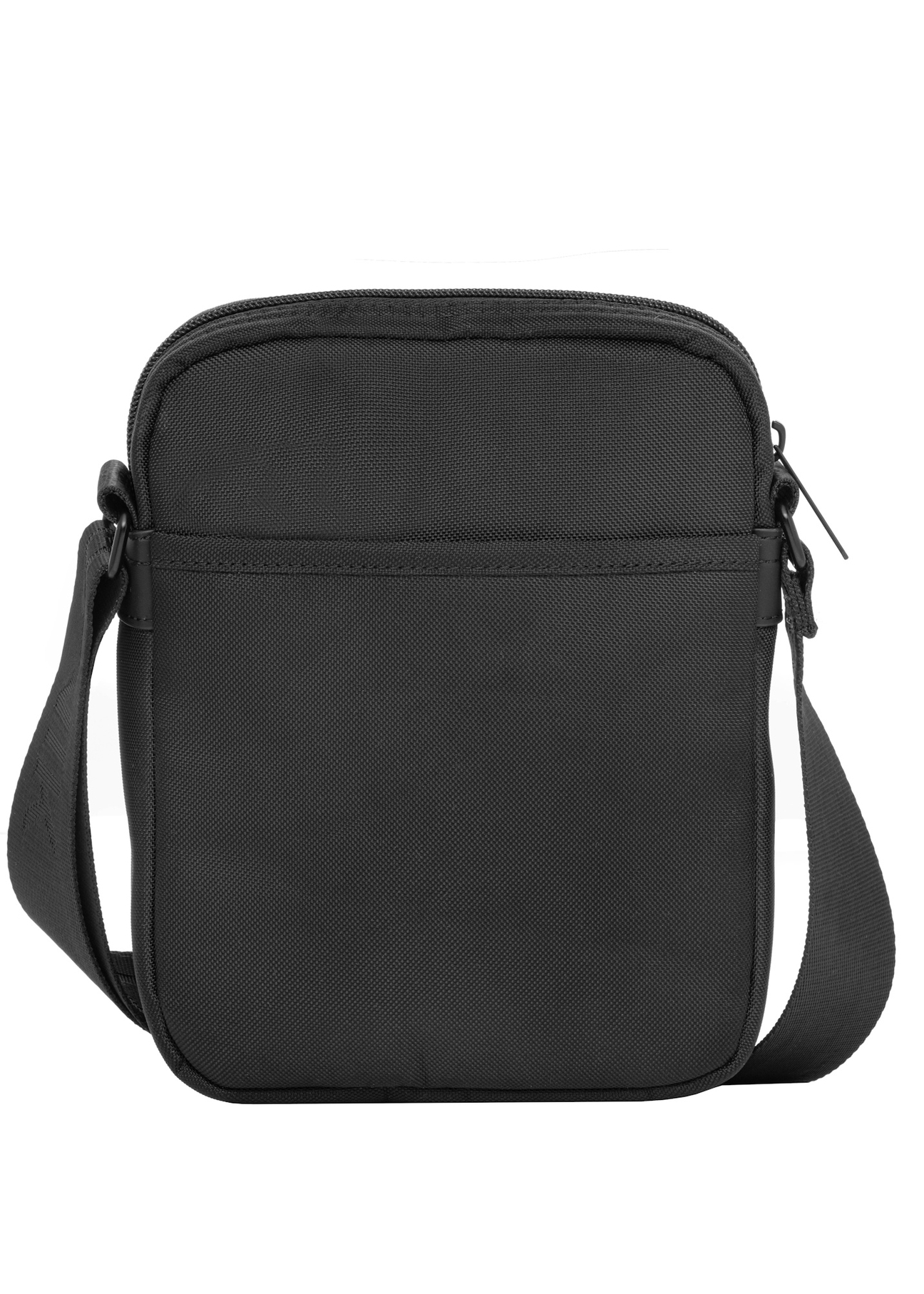 Men's city bag in black TORMN-0423-99(Z26), product view from the back on a light background.