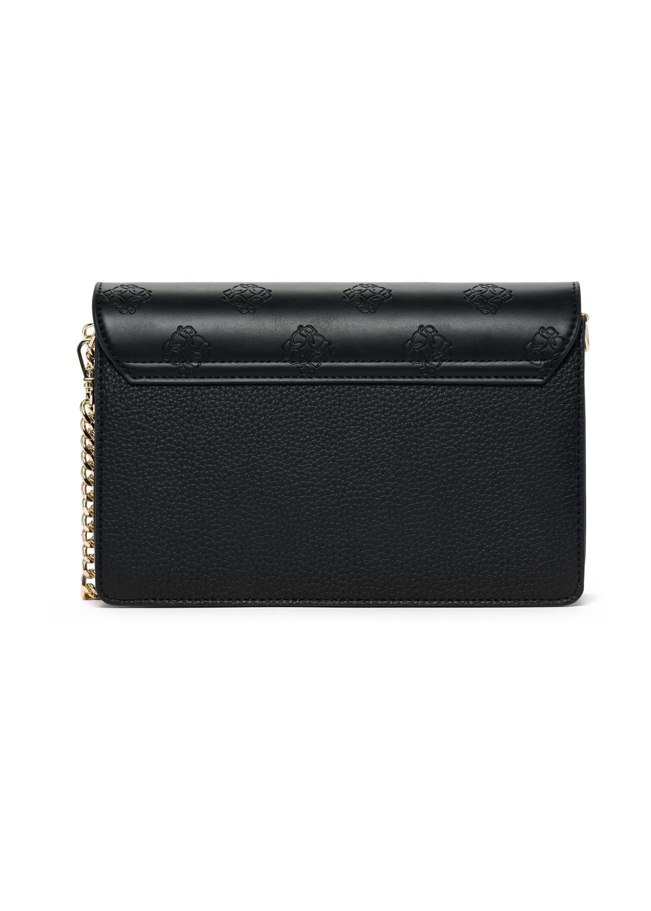 Black women's handbag with monogram TOREC-0536C-99(Z25), back view on white background.