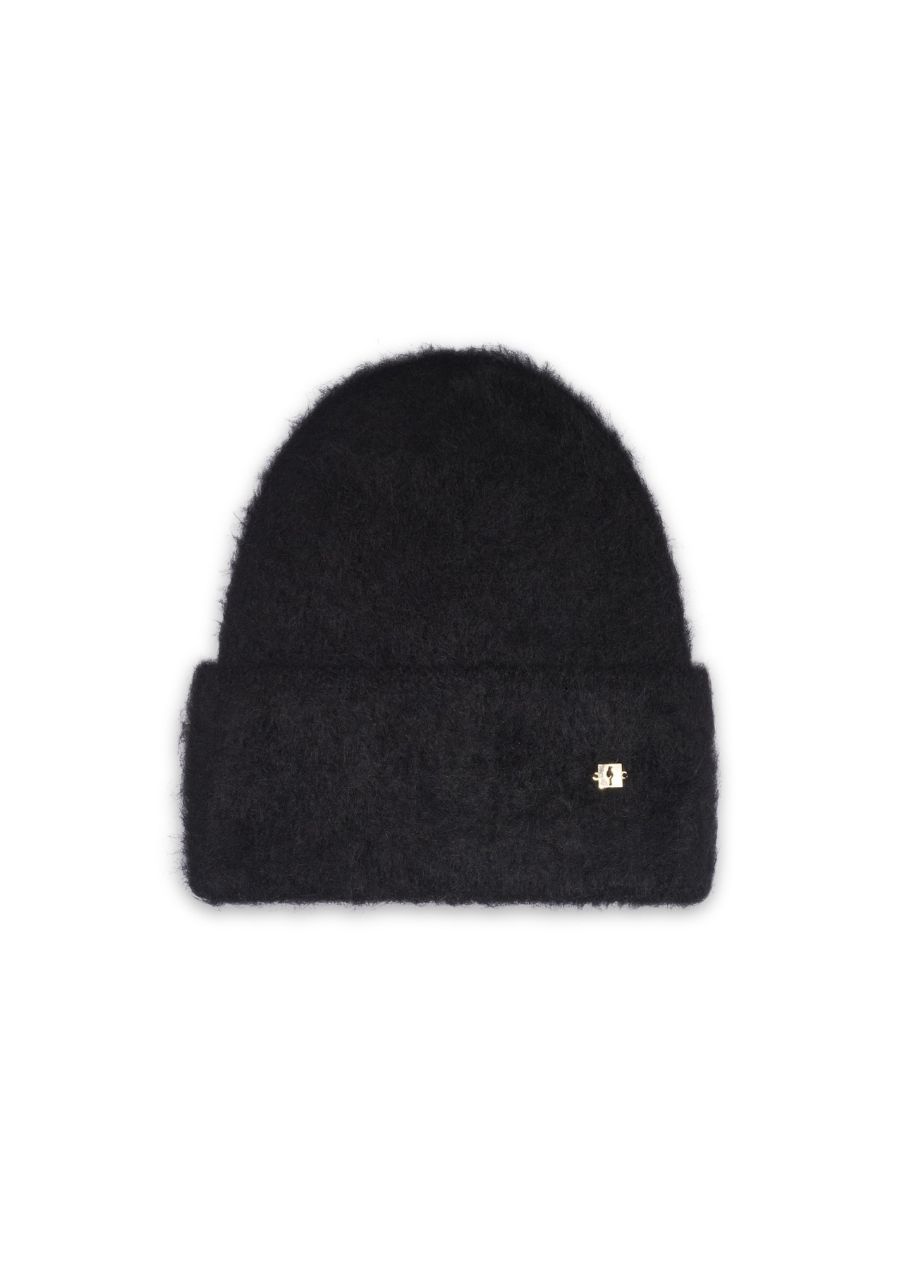 Black women's alpaca wool hat CZADT-0212-99(Z26), front product view on white background.