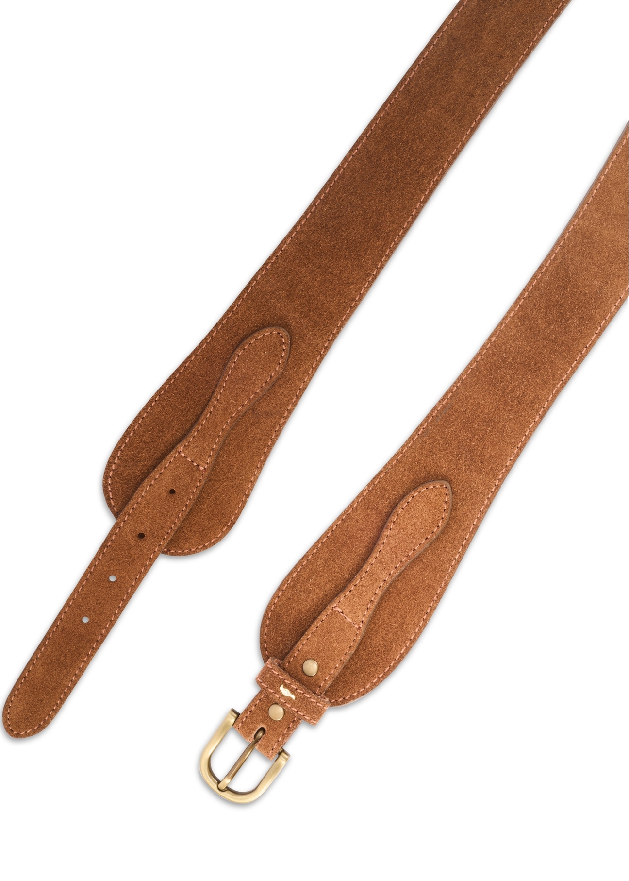 Brown suede women's belt PASDS-0330-89(Z25)
