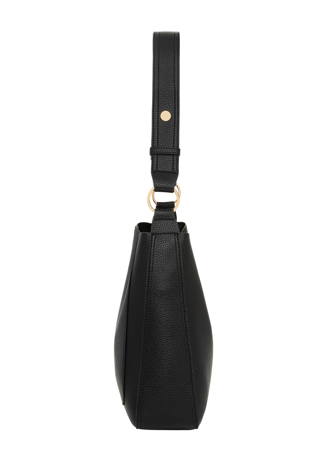 Black women's hobo bag TOREC-1257-9I(Z26) - side view of the product on a white background.
