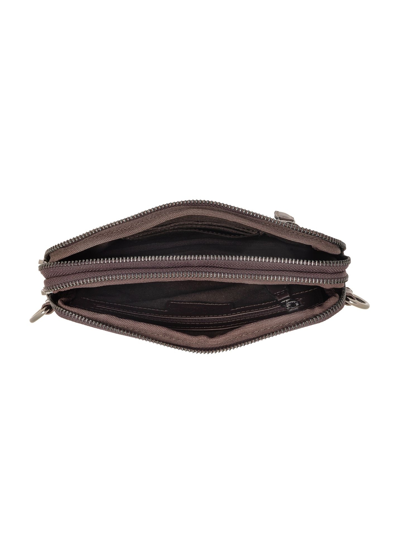 Brown men's leather waist bag TORMS-0462-1H(Z26), product view from above on a white background.