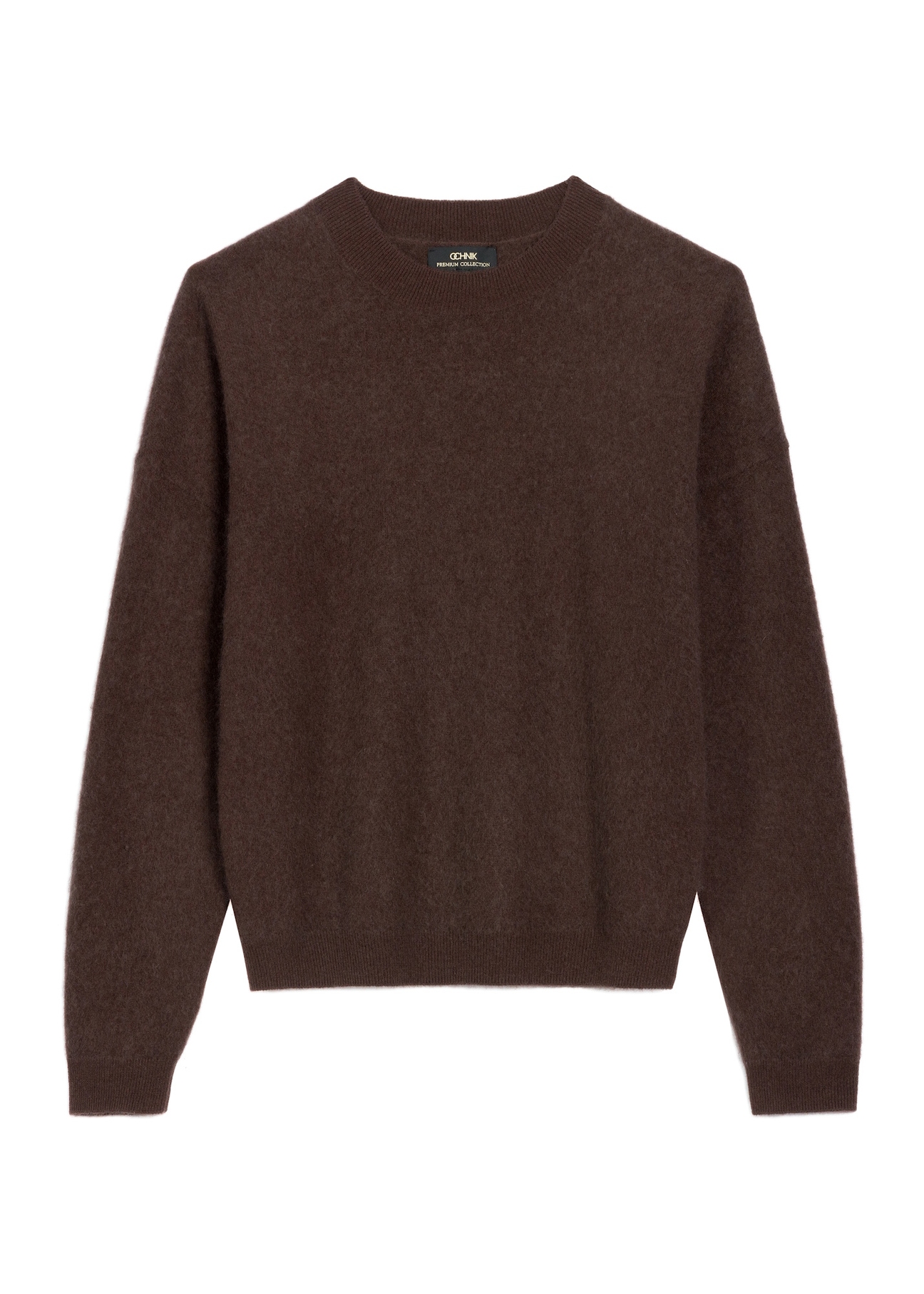 Women's brown wool sweater SWEDT-0265-1I(Z26), front view of the product on a white background.