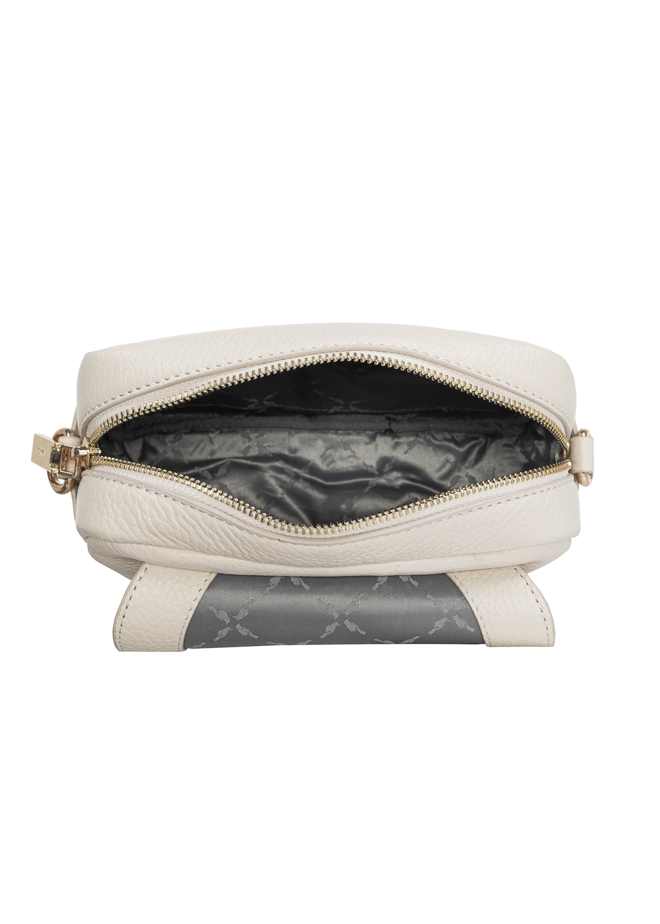 Cream leather women's messenger bag TORES-0958C-12(W25) – top view of the bag on a white background.