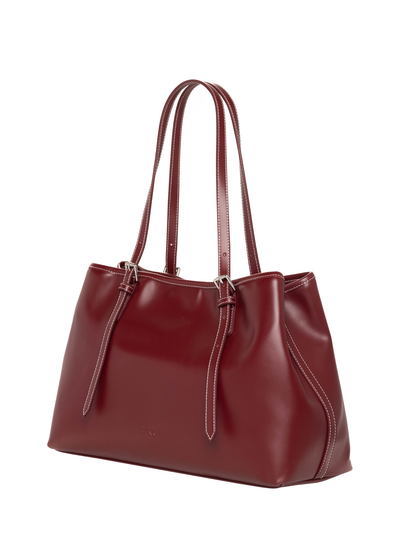 Large burgundy shopper bag TOREC-1381-4C(Z26), angled product view on a white background.