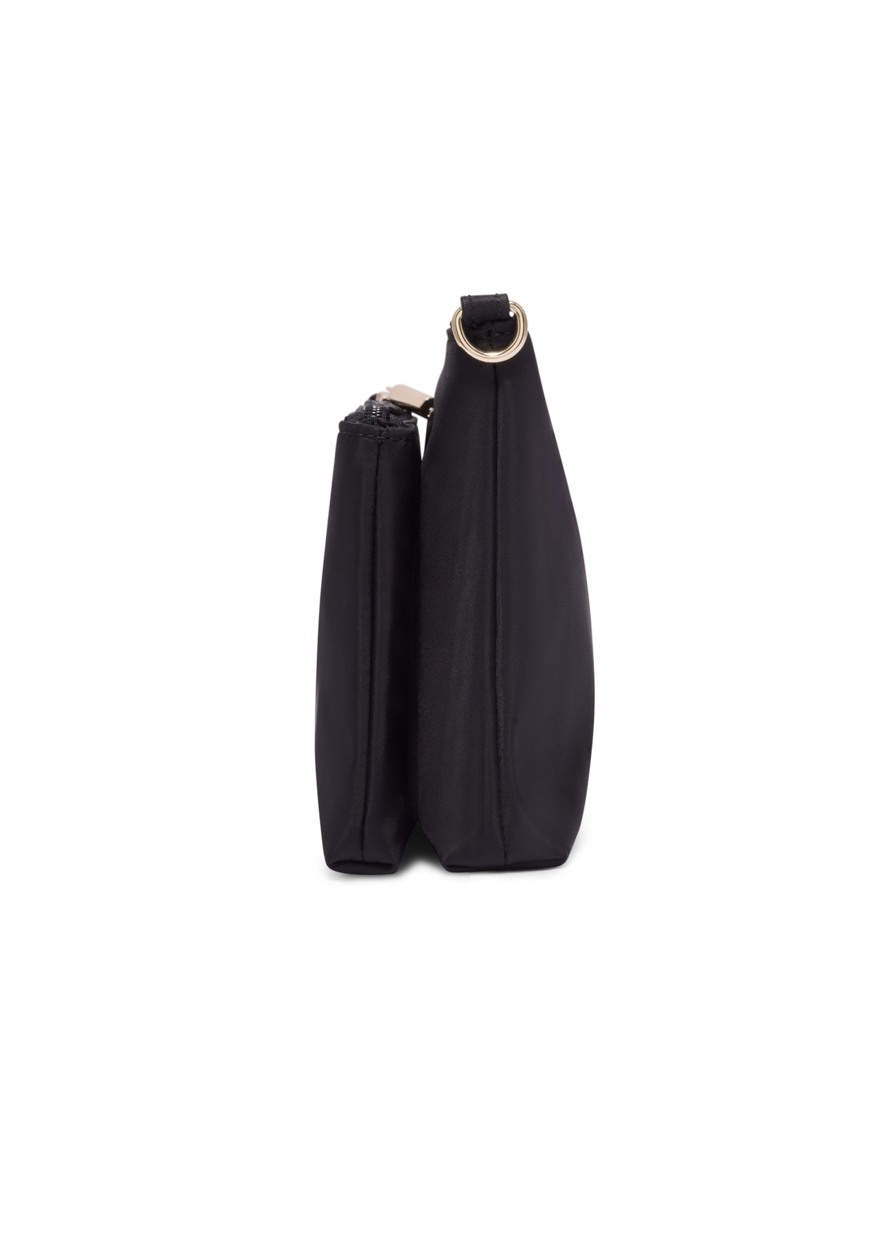 Black small women's handbag TOREN-0349-99(Z26), side product view on white background.