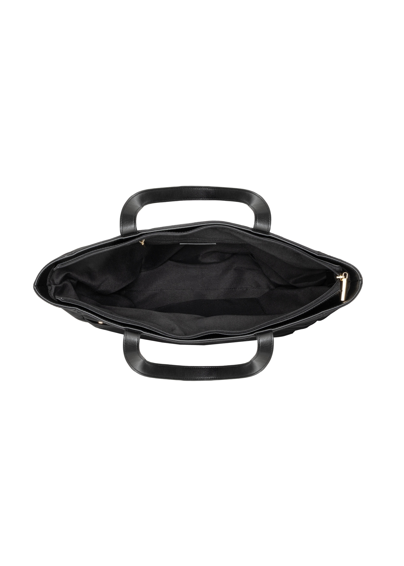 Large black shopper bag TOREN-0353-99(Z26), product view inside on white background.