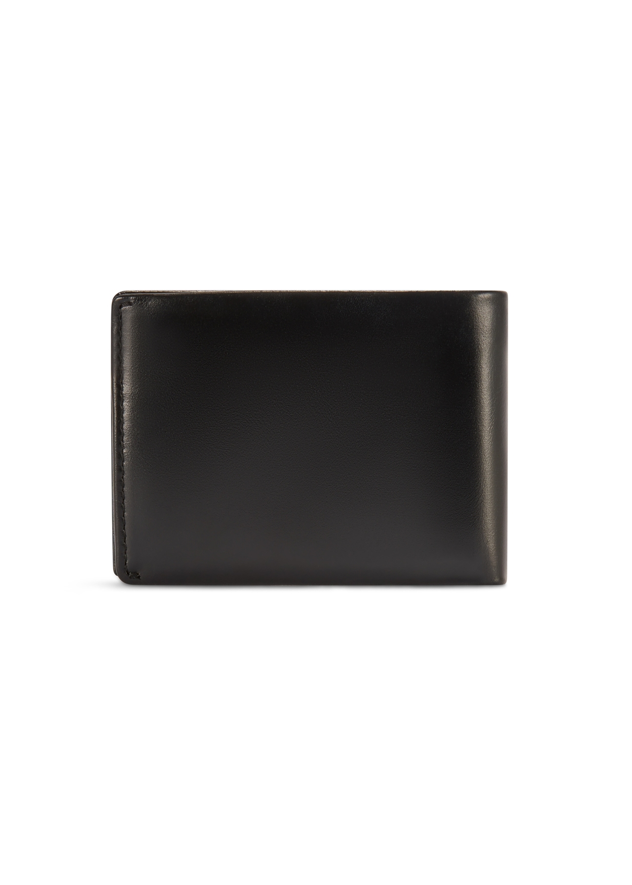 Black leather women's wallet PORES-0976-99(Z25), product view from the back on a white background.