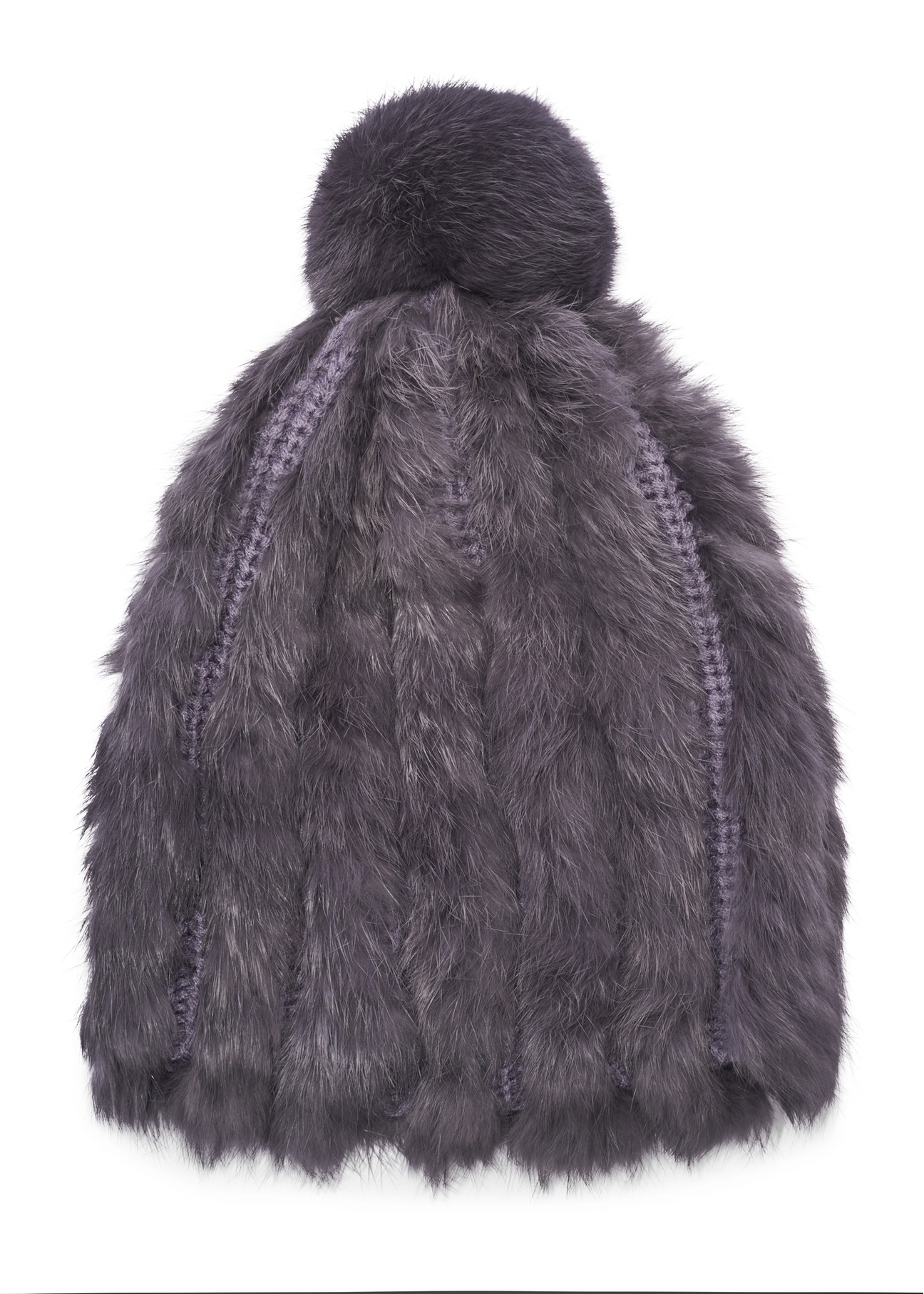 Women's grey fur cap CZADF-0034-94(Z26)