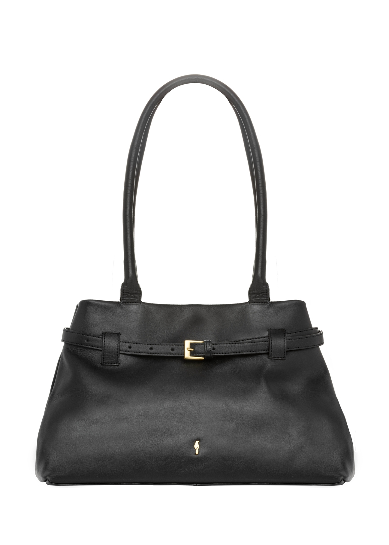 Black leather women's handbag TORES-1329-99(Z26). Front view on a white background.