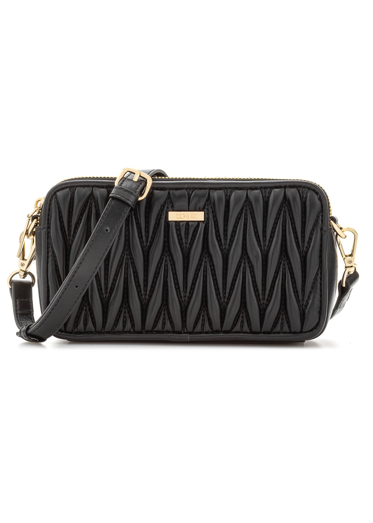 Classic black women's handbag TOREC-1103-99(Z25), front product view on white background. 