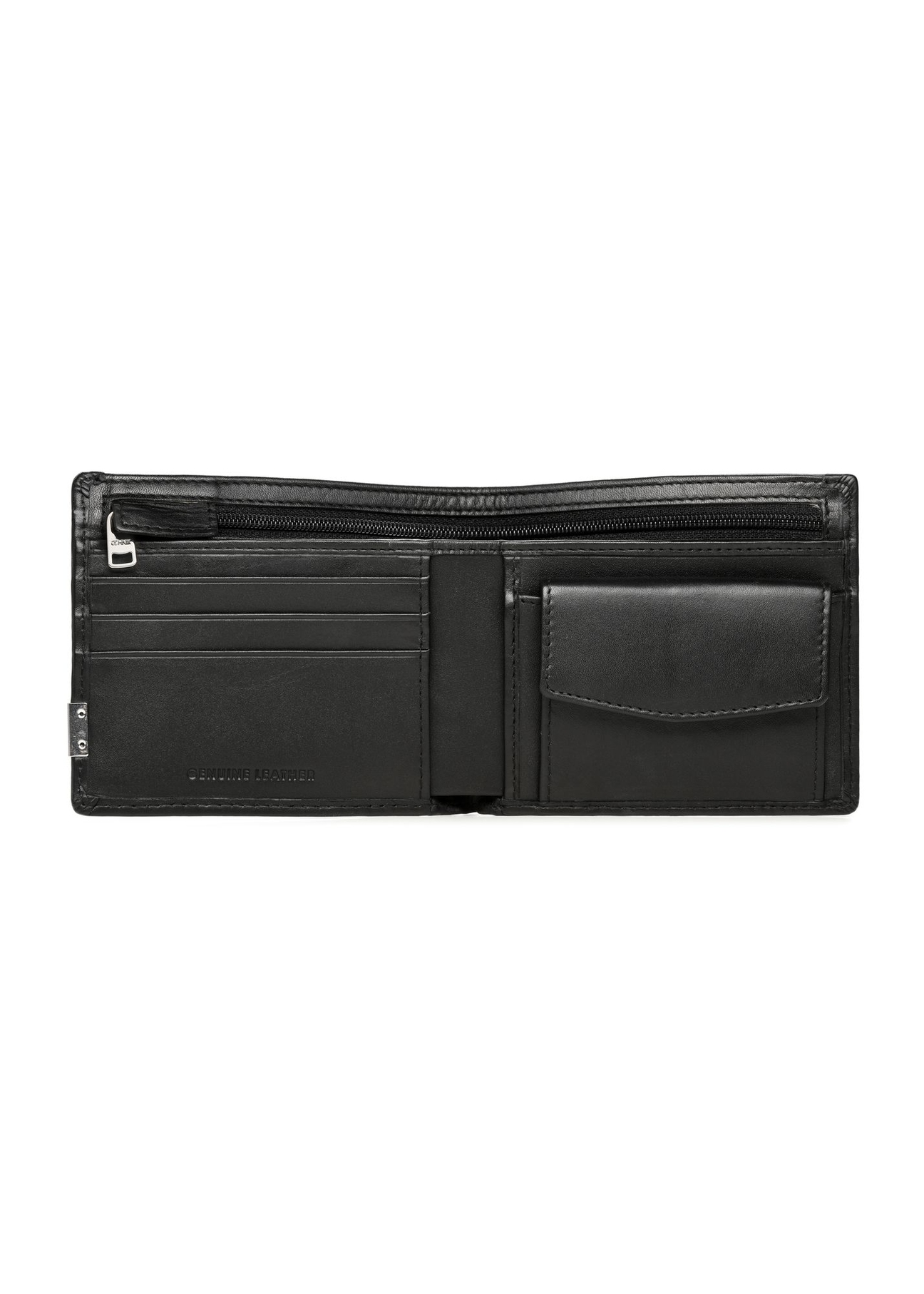 Men's leather black wallet PORMS-0142B-99(Z25) - top view of the product on a white background.