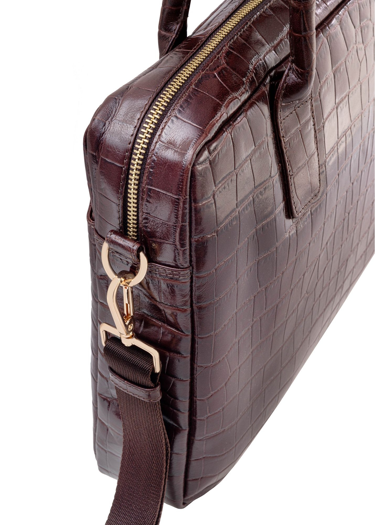 Elegant croco women's leather bag TORES-1128E-89(Z25), close-up view of the product detail on a white background.