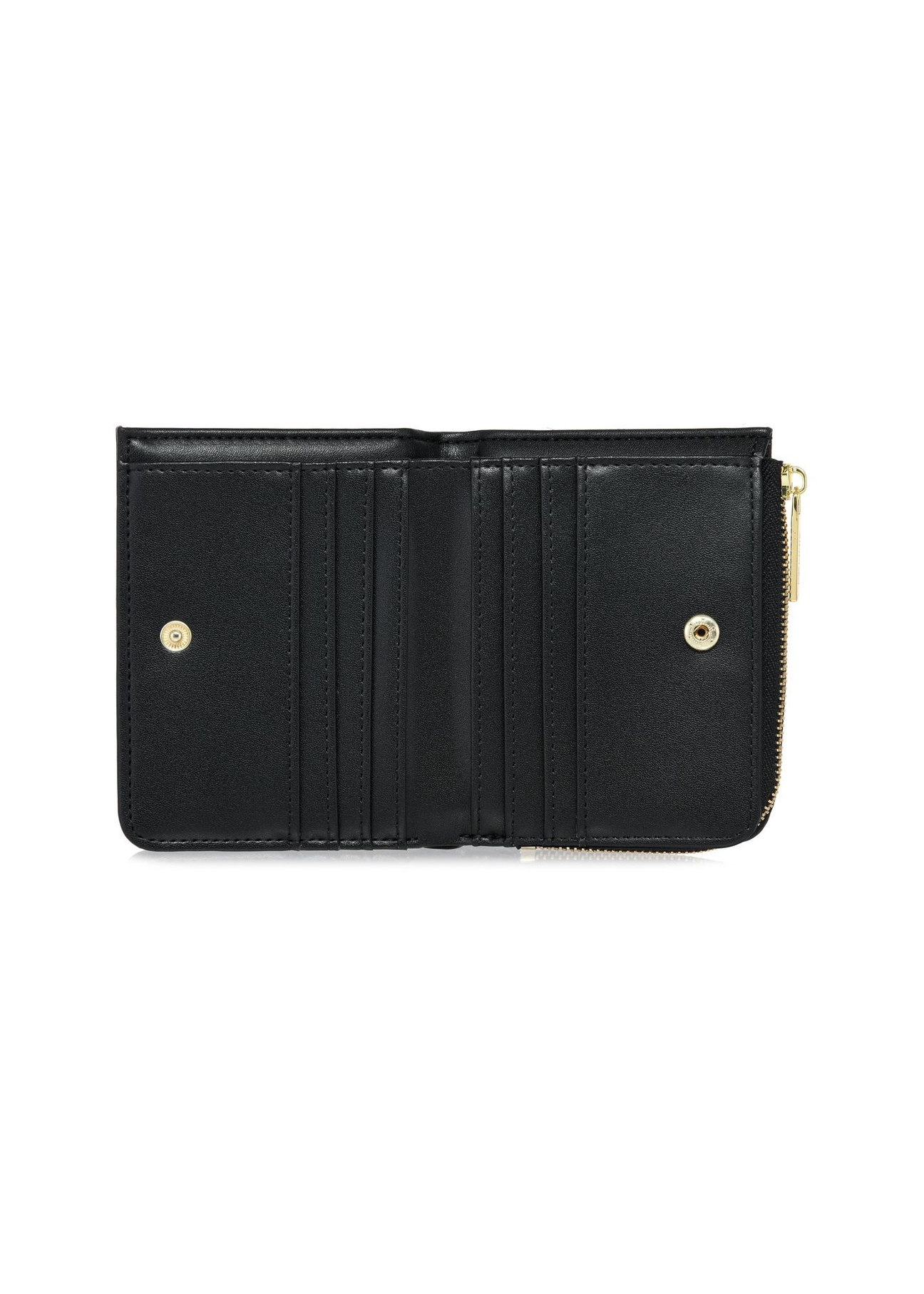 Black small women's wallet POREC-0400A-99(Z25), product view inside on white background.