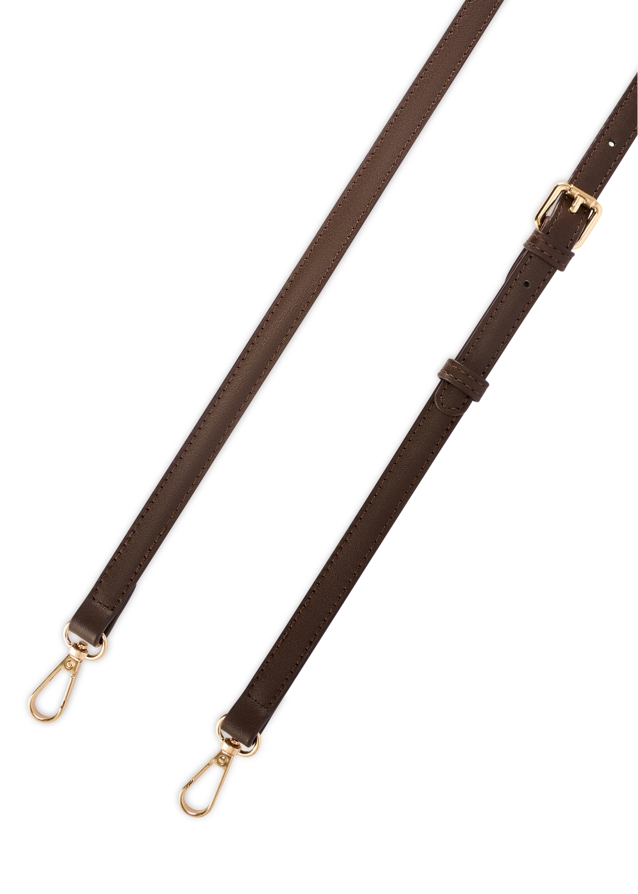 Small brown women's handbag TOREC-1173-1I(W26), view of the product strap on a white background.