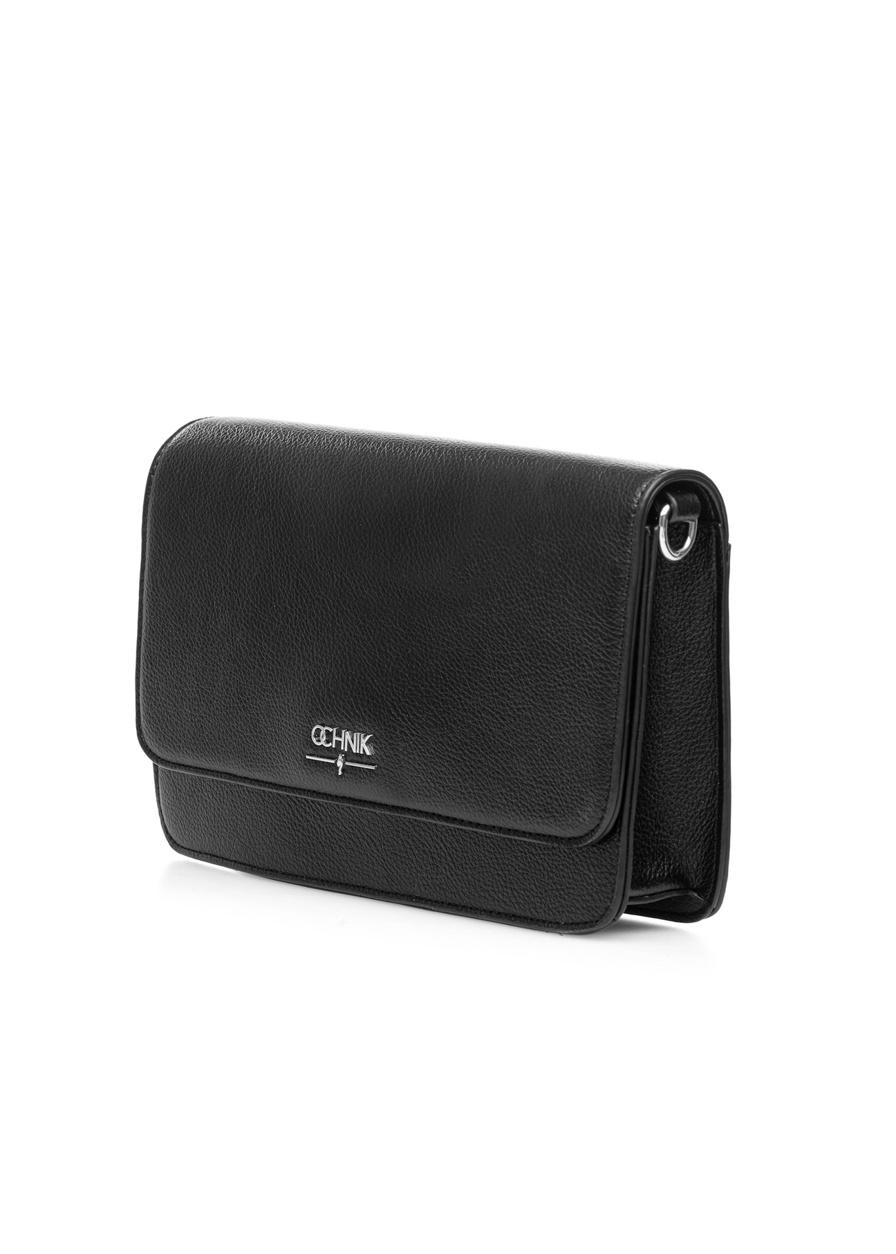Black women's handbag with chain TOREC-1047-99(Z25), diagonal product view on white background.