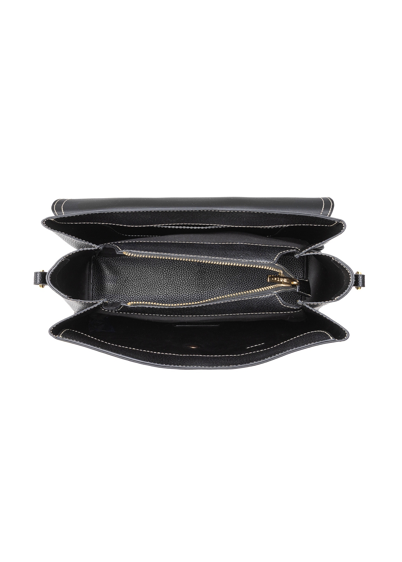 Black women's shoulder bag TOREC-1061-99(Z25), product view inside on white background.