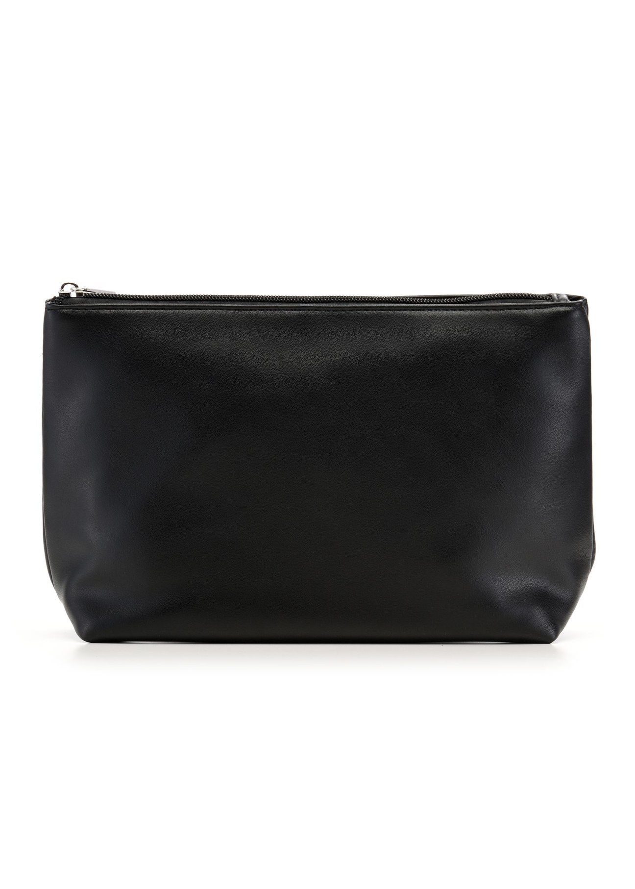 Black woven shopper bag TOREC-1148-99(W26) - front product view, on white background.