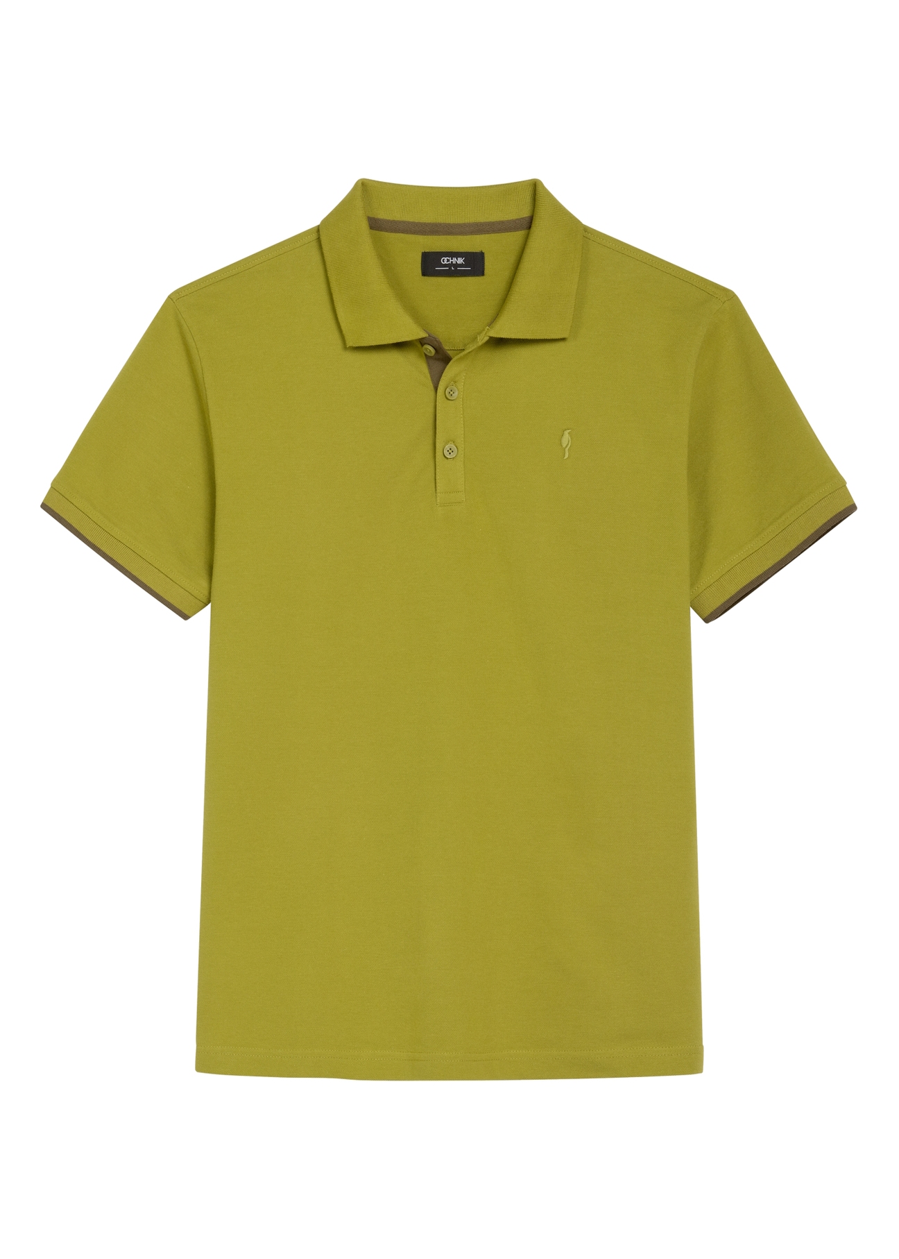 Olive cotton polo shirt POLMT-0045B-8E(W26)