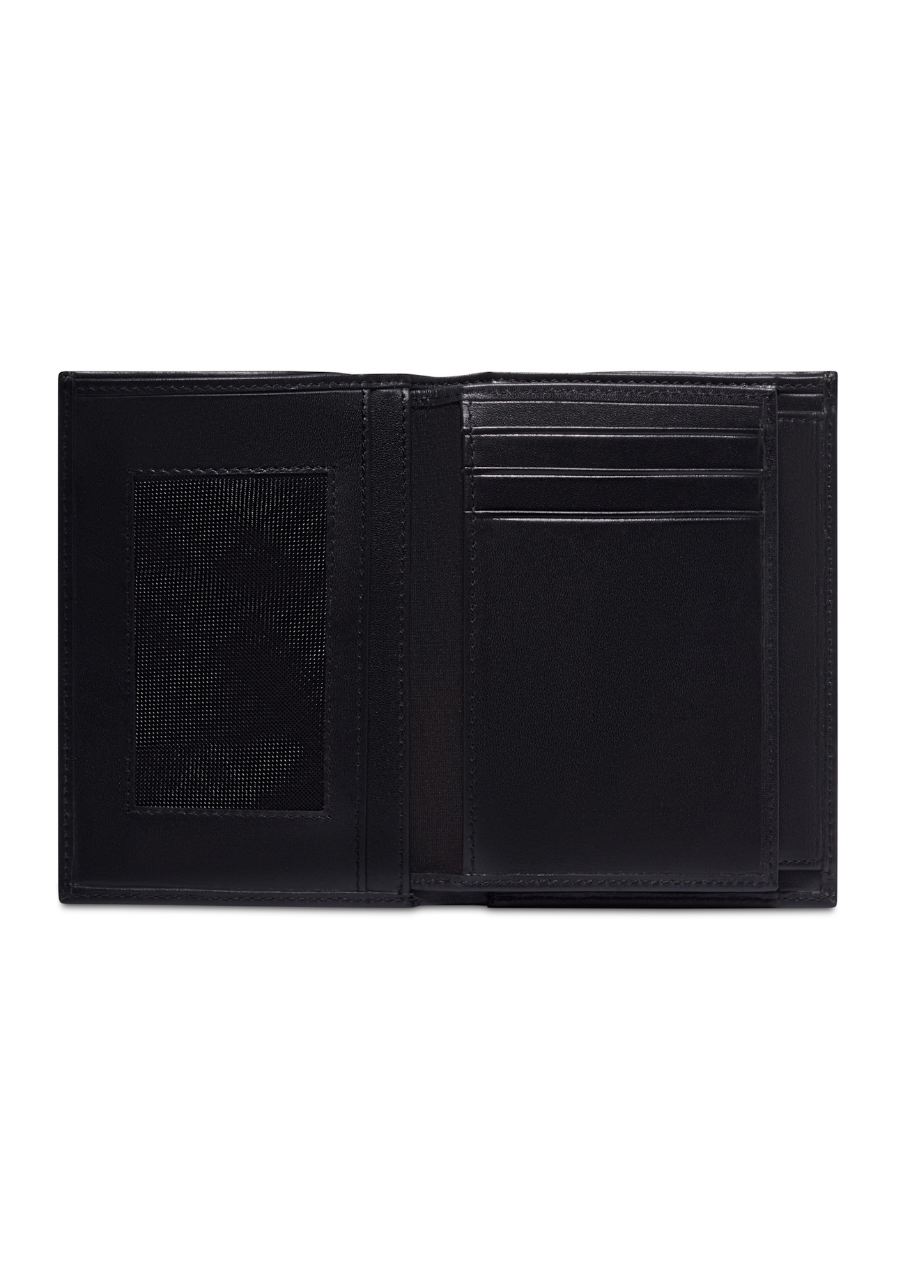Black men's leather wallet PORMS-0713-99(Z26), product view inside on white background.