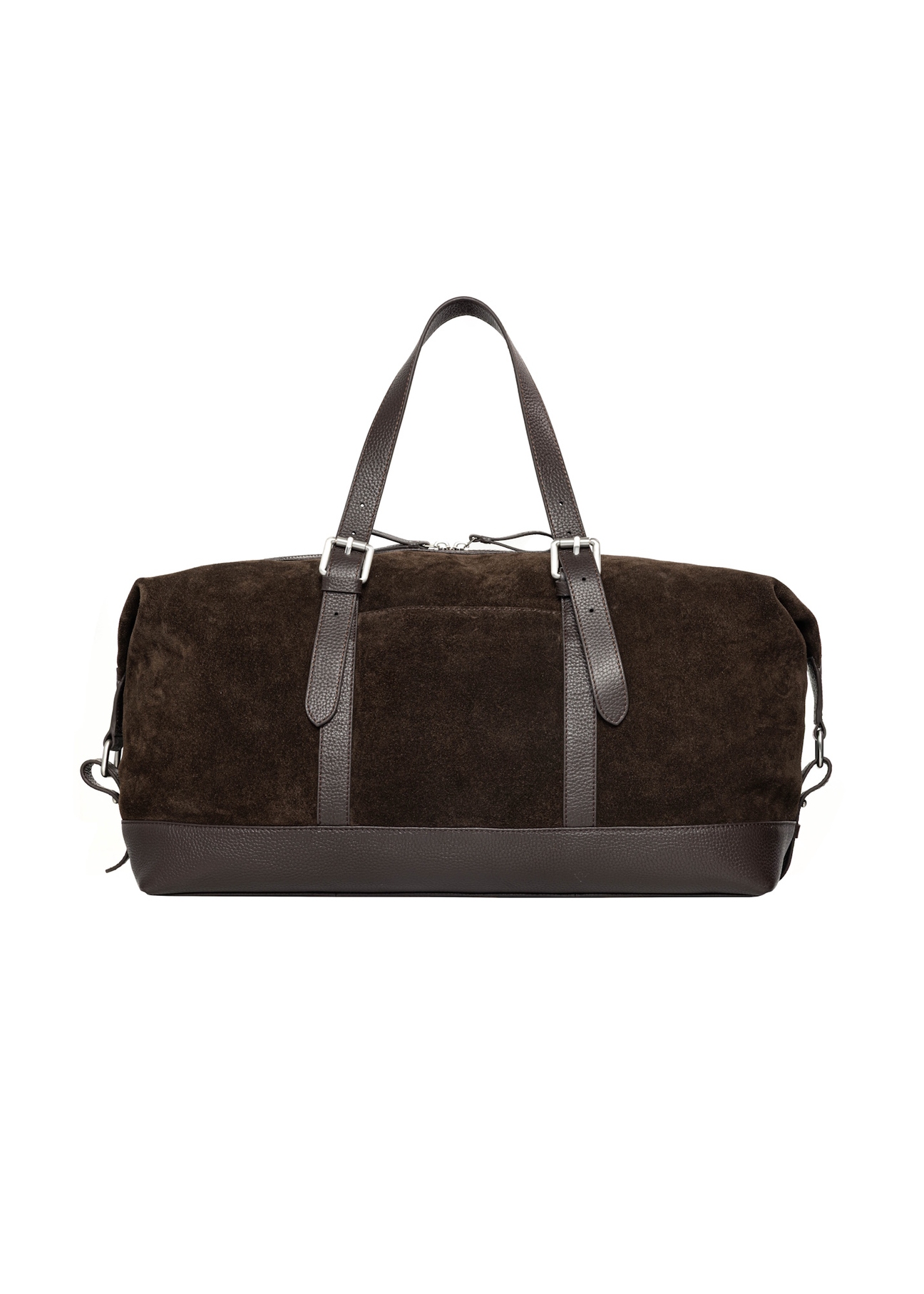 Brown suede men's bag TORMS-0540-1I(Z26), product view from the back on a white background.
