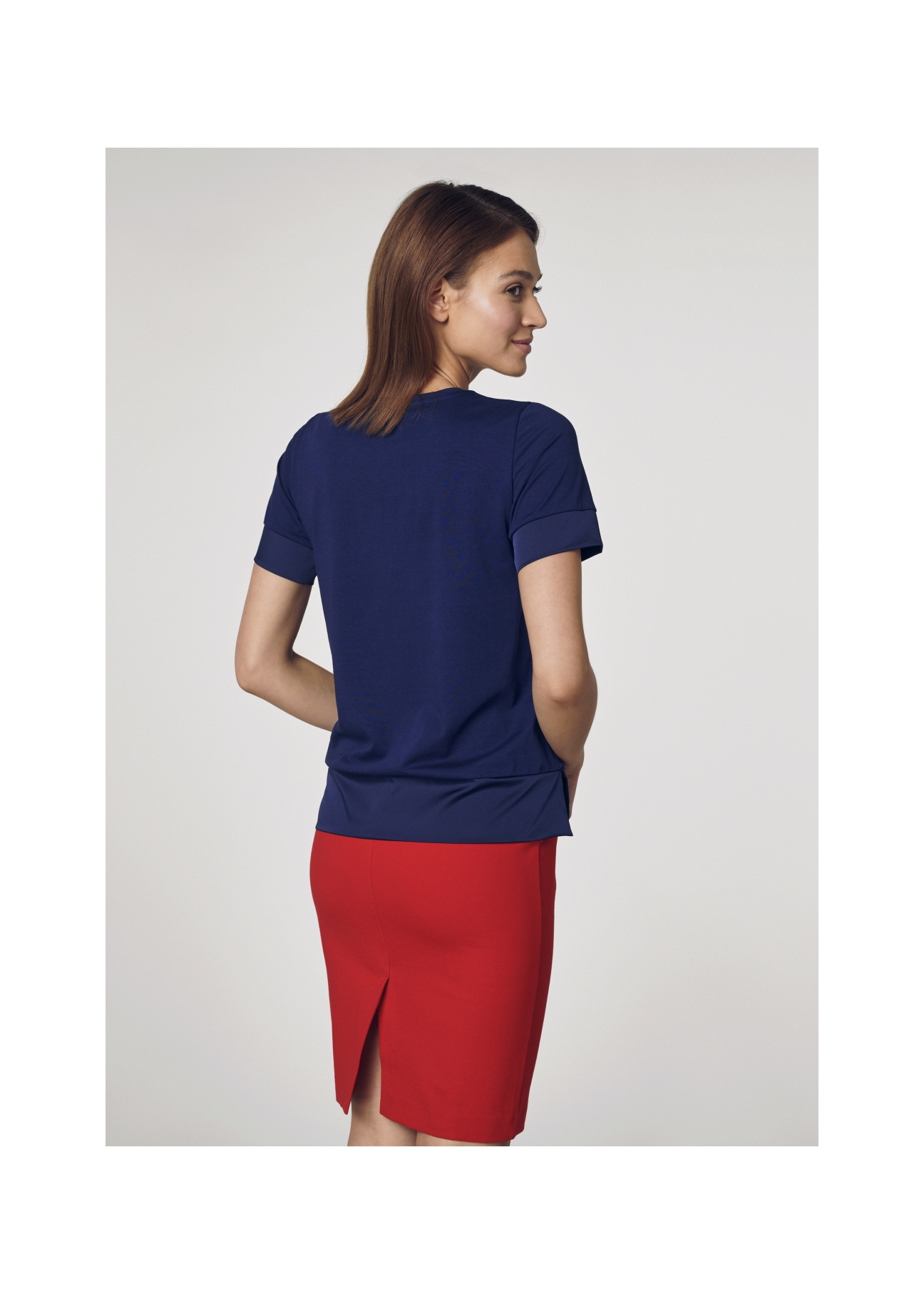 Red pencil skirt SPCDT-0031-42(W21)-06