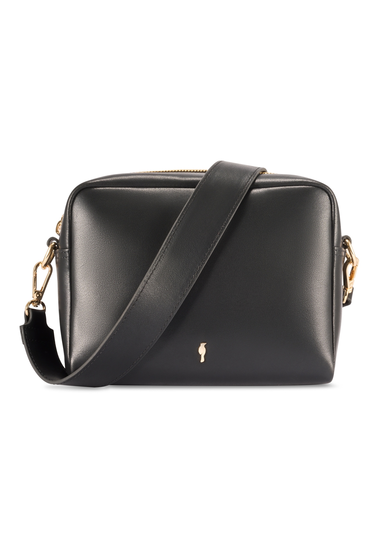 Black leather women's handbag TORES-1261-99(W26) - front product view, on white background.