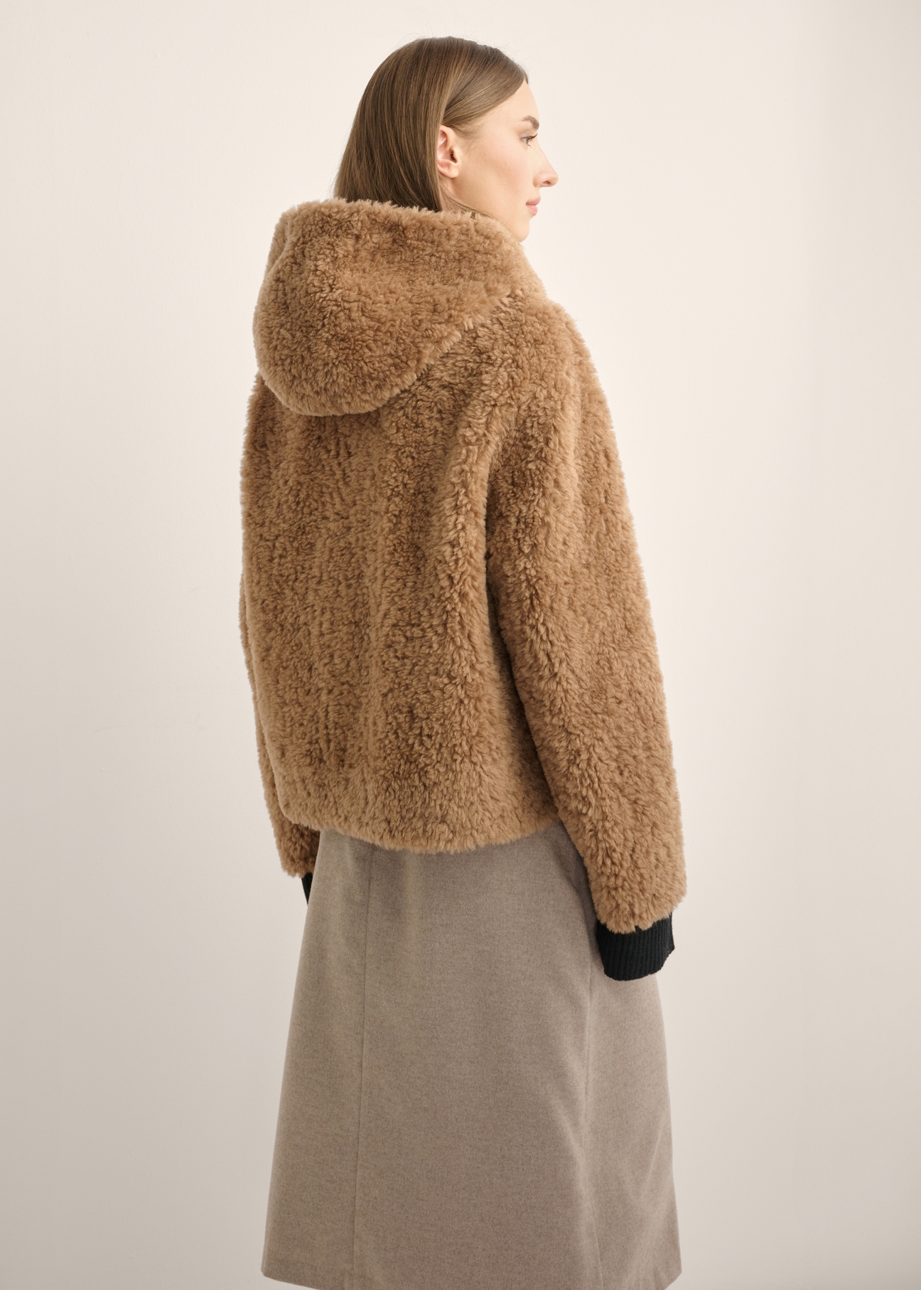 Women's wool fur coat FUTDW-0042-1D(Z26)